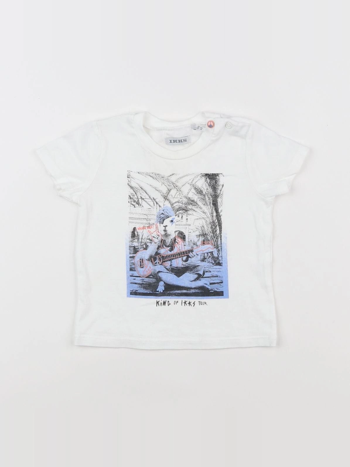 IKKS - tee-shirt blanc, bleu, noir - 6 mois