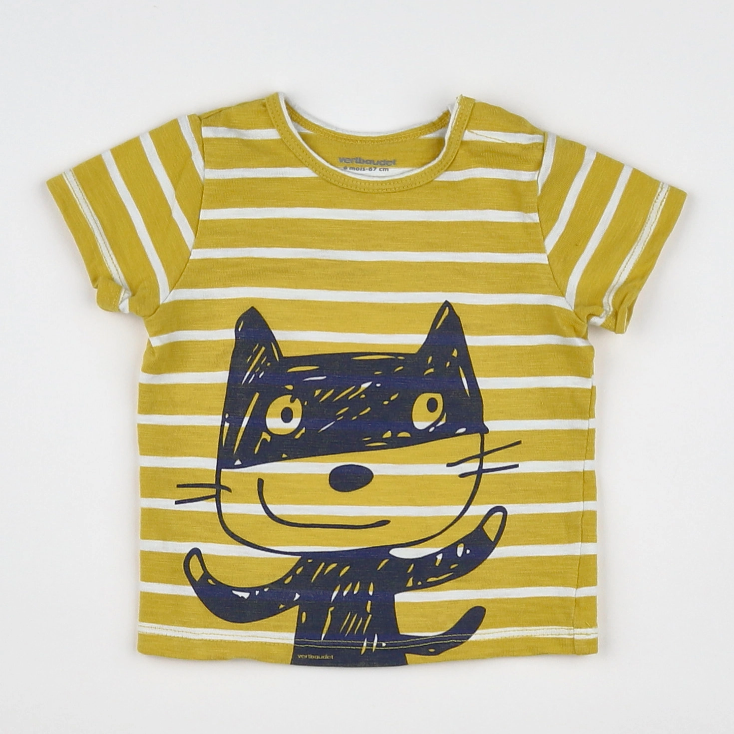 Vertbaudet - tee-shirt jaune - 6 mois