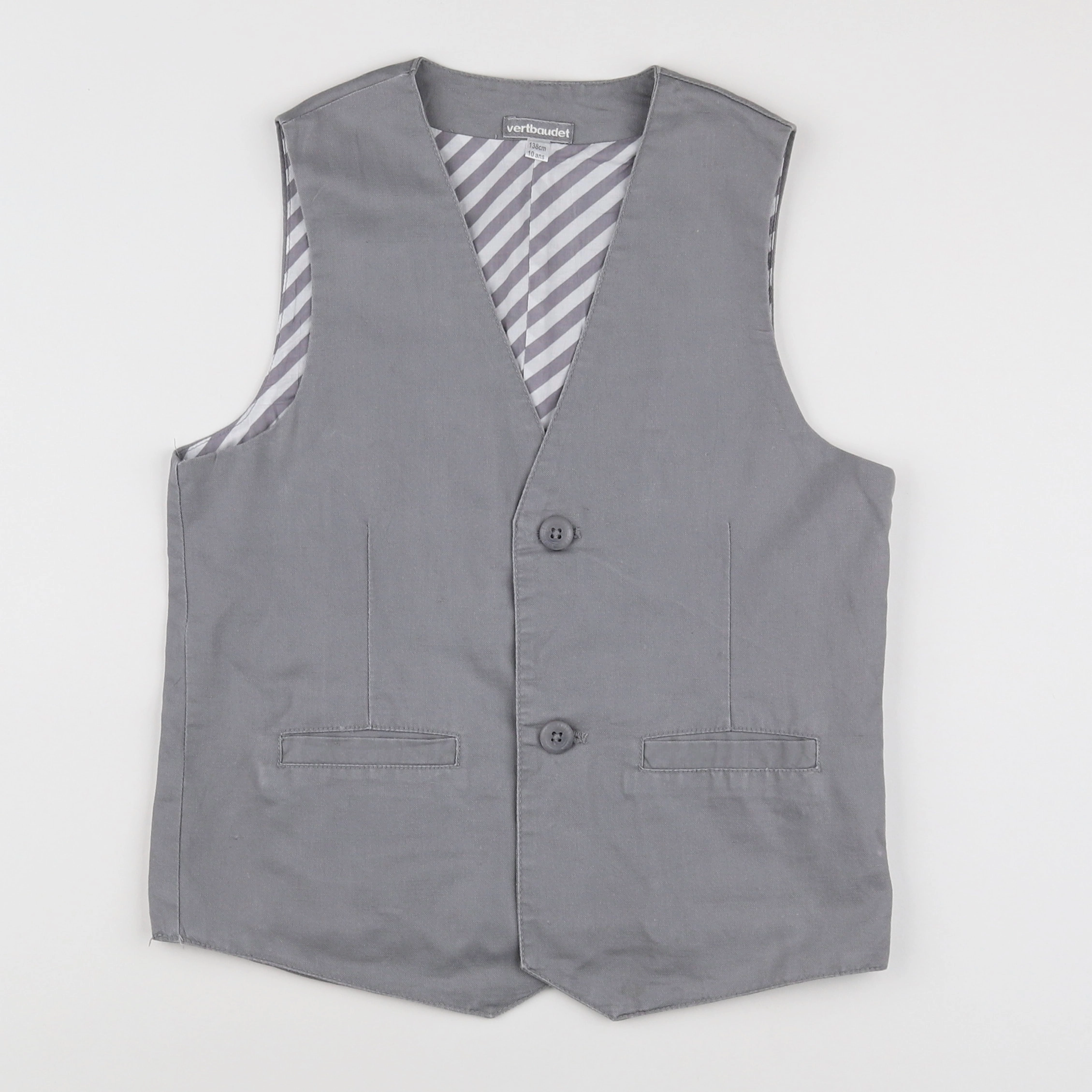 Vertbaudet - gilet gris - 10 ans