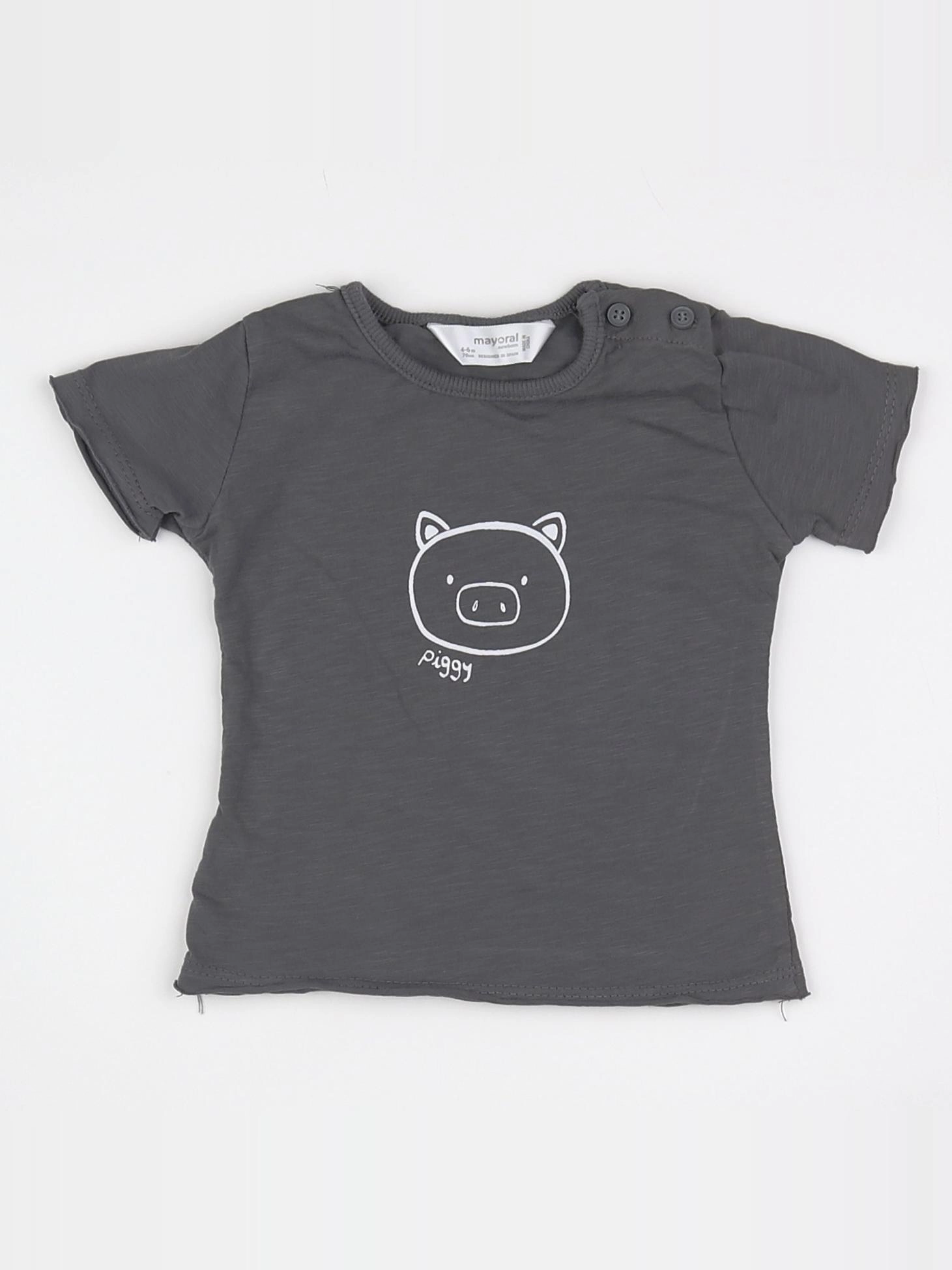 Mayoral - tee-shirt taupe - 3/6 mois