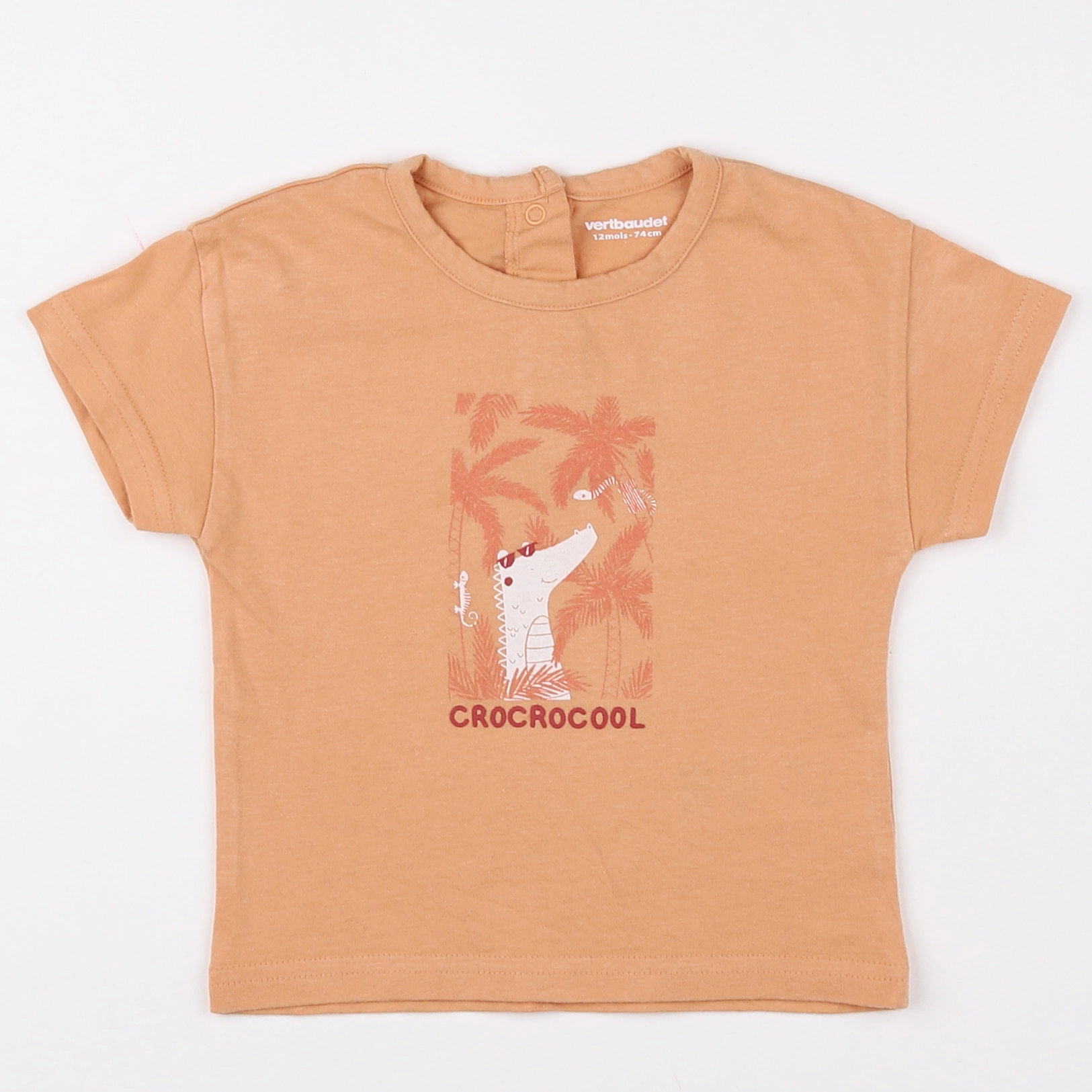 Vertbaudet - tee-shirt orange - 12 mois