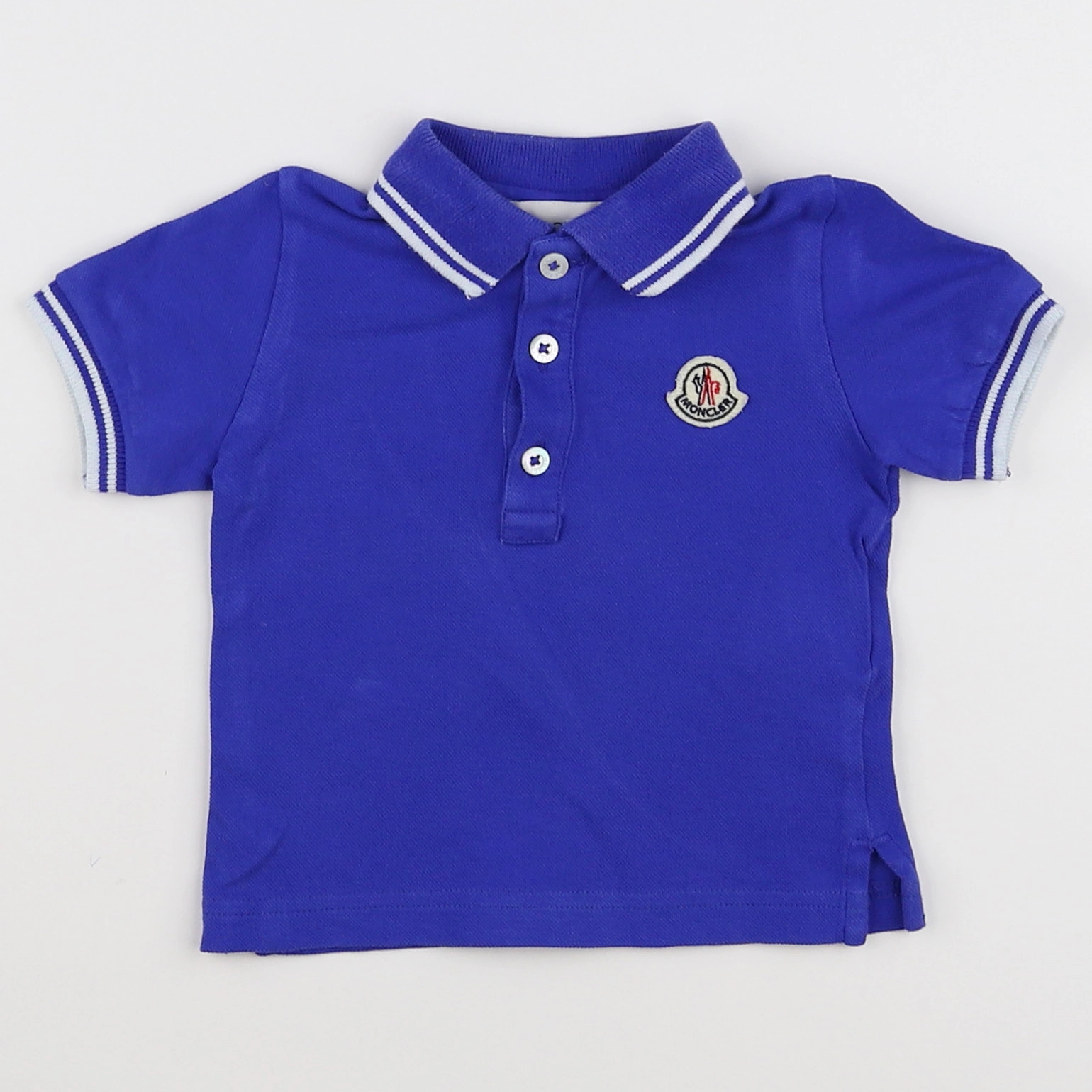 Moncler - polo bleu - 6/9 mois