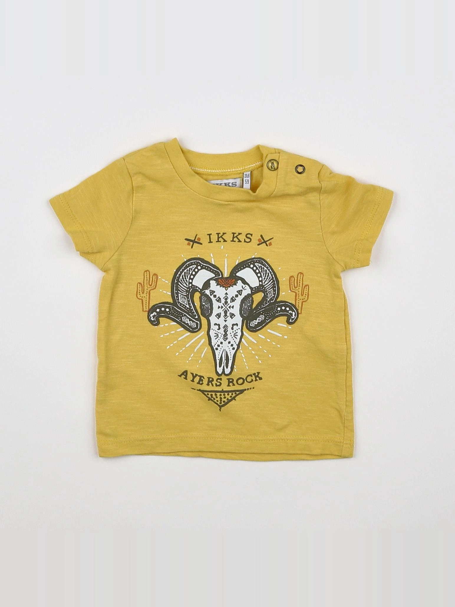 IKKS - tee-shirt jaune, gris - 12 mois