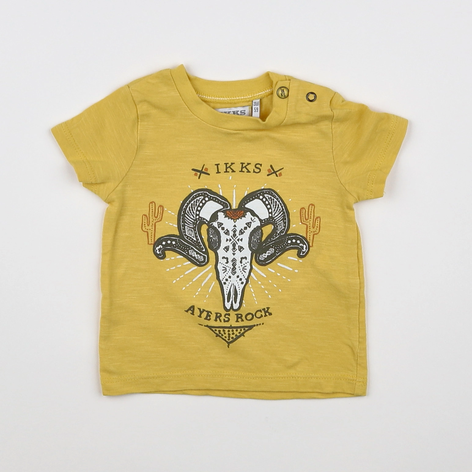 IKKS - tee-shirt jaune, gris - 12 mois
