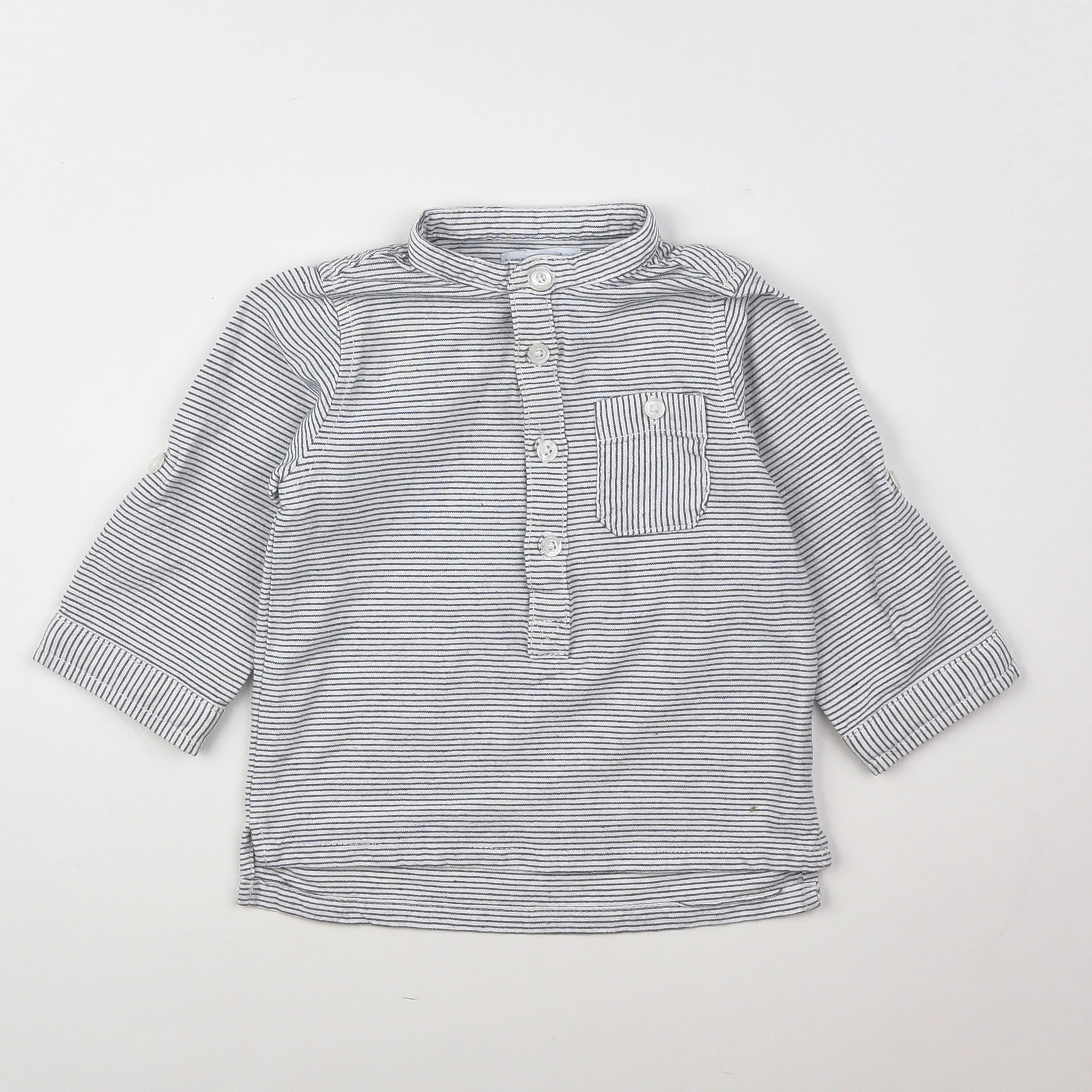Vertbaudet - chemise blanc, noir - 12 mois