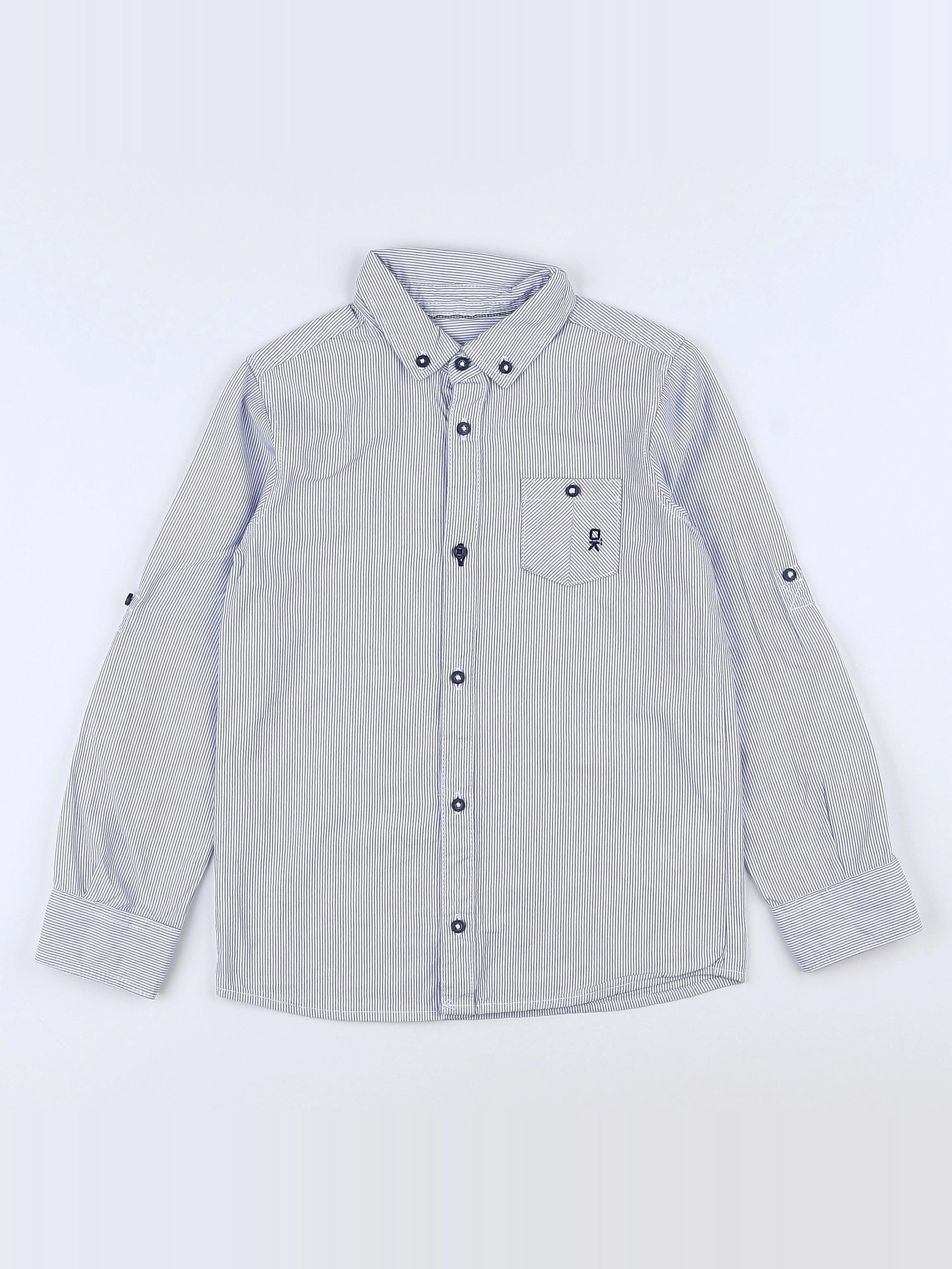 Okaidi - chemise blanc, bleu - 6 ans