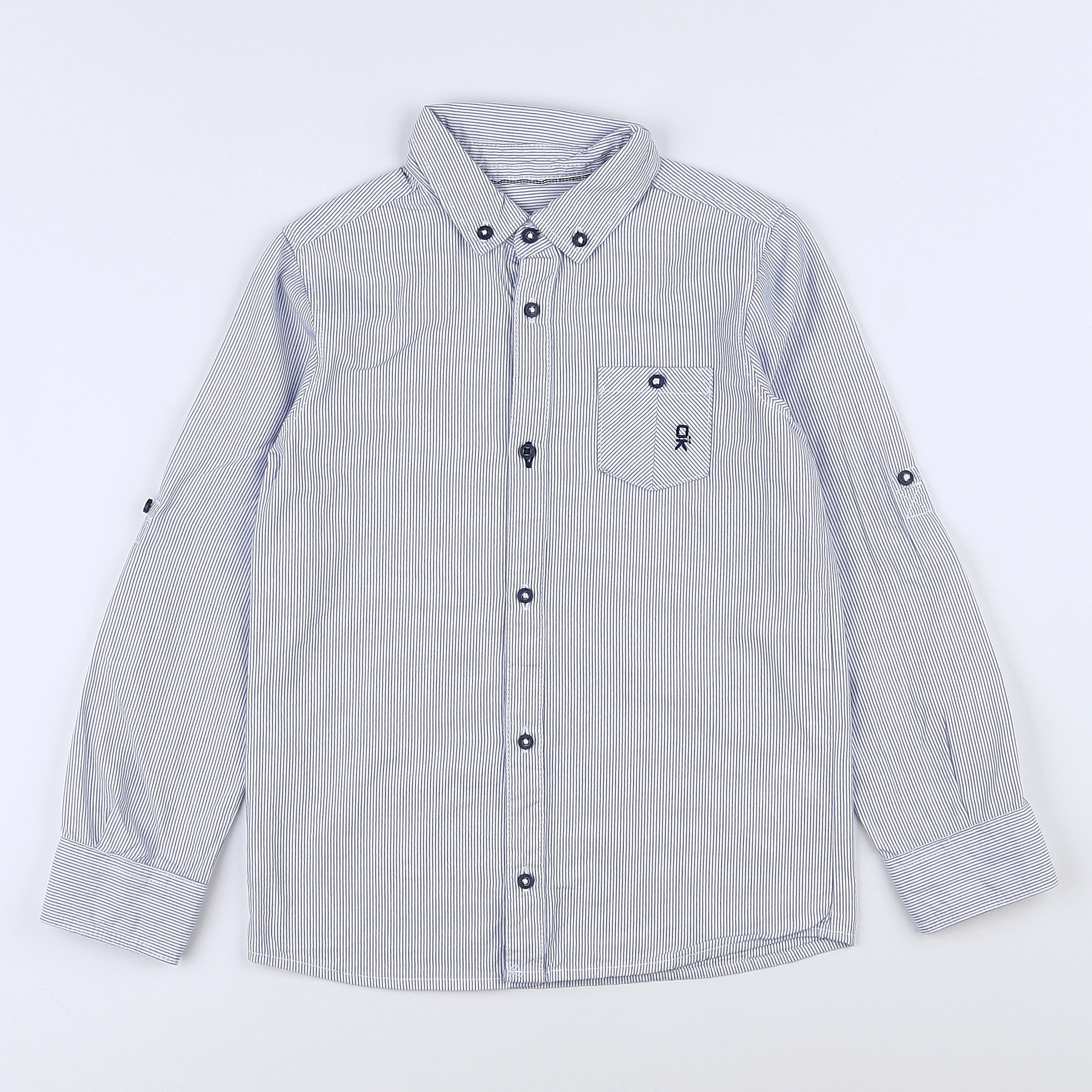 Okaidi - chemise blanc, bleu - 6 ans