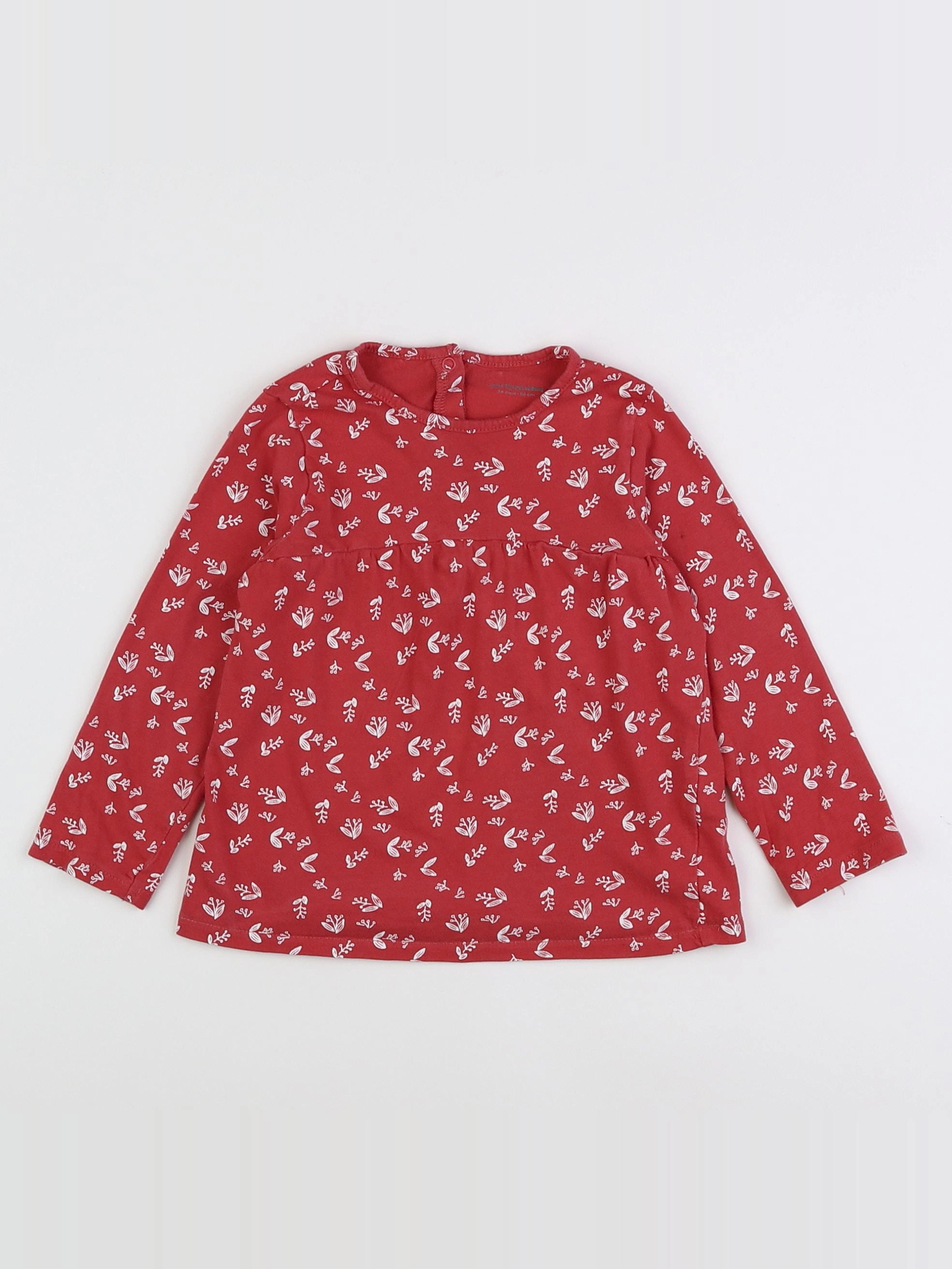 Vertbaudet - tee-shirt rouge - 2 ans