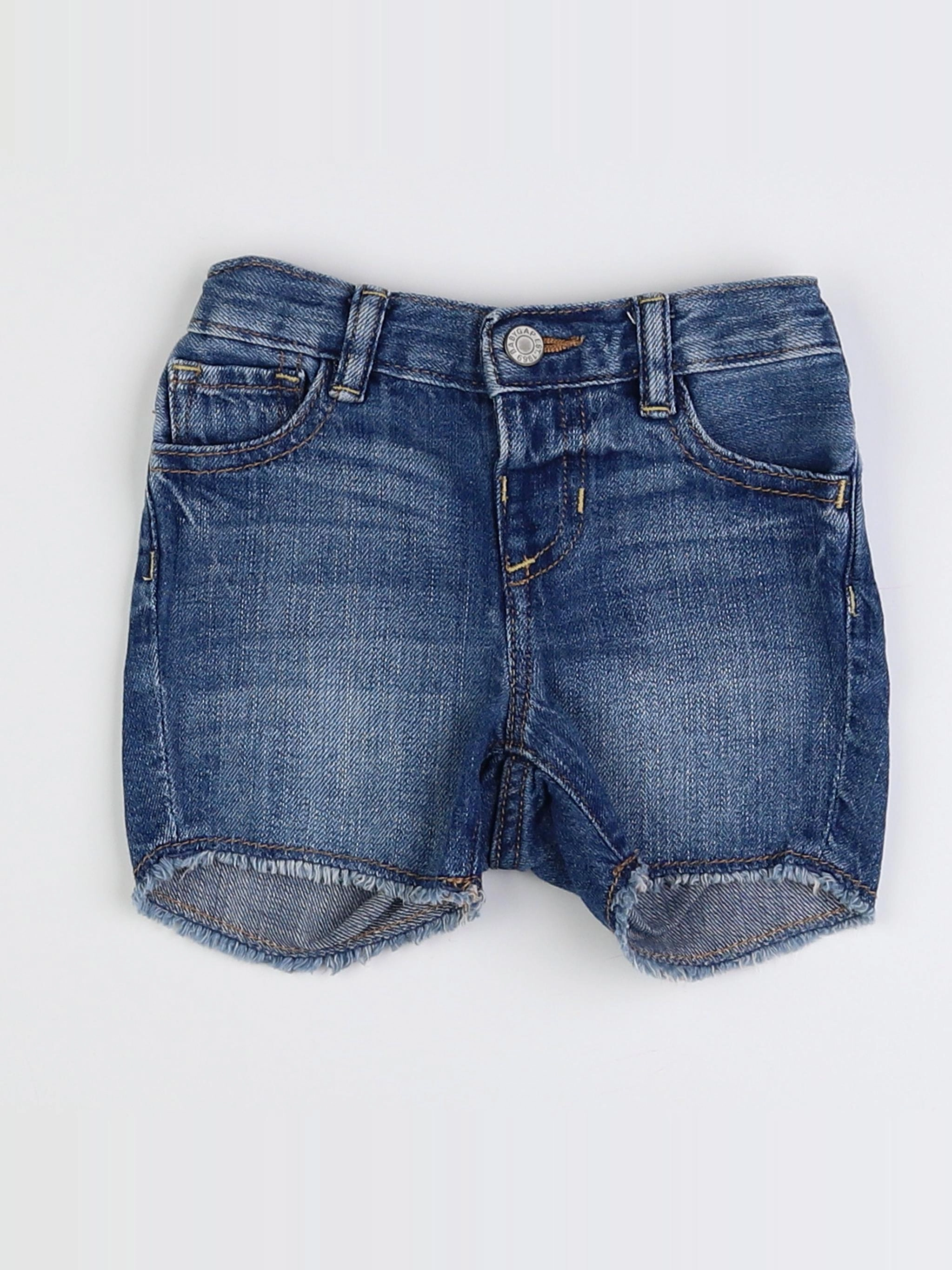 GAP - short bleu - 6/12 mois