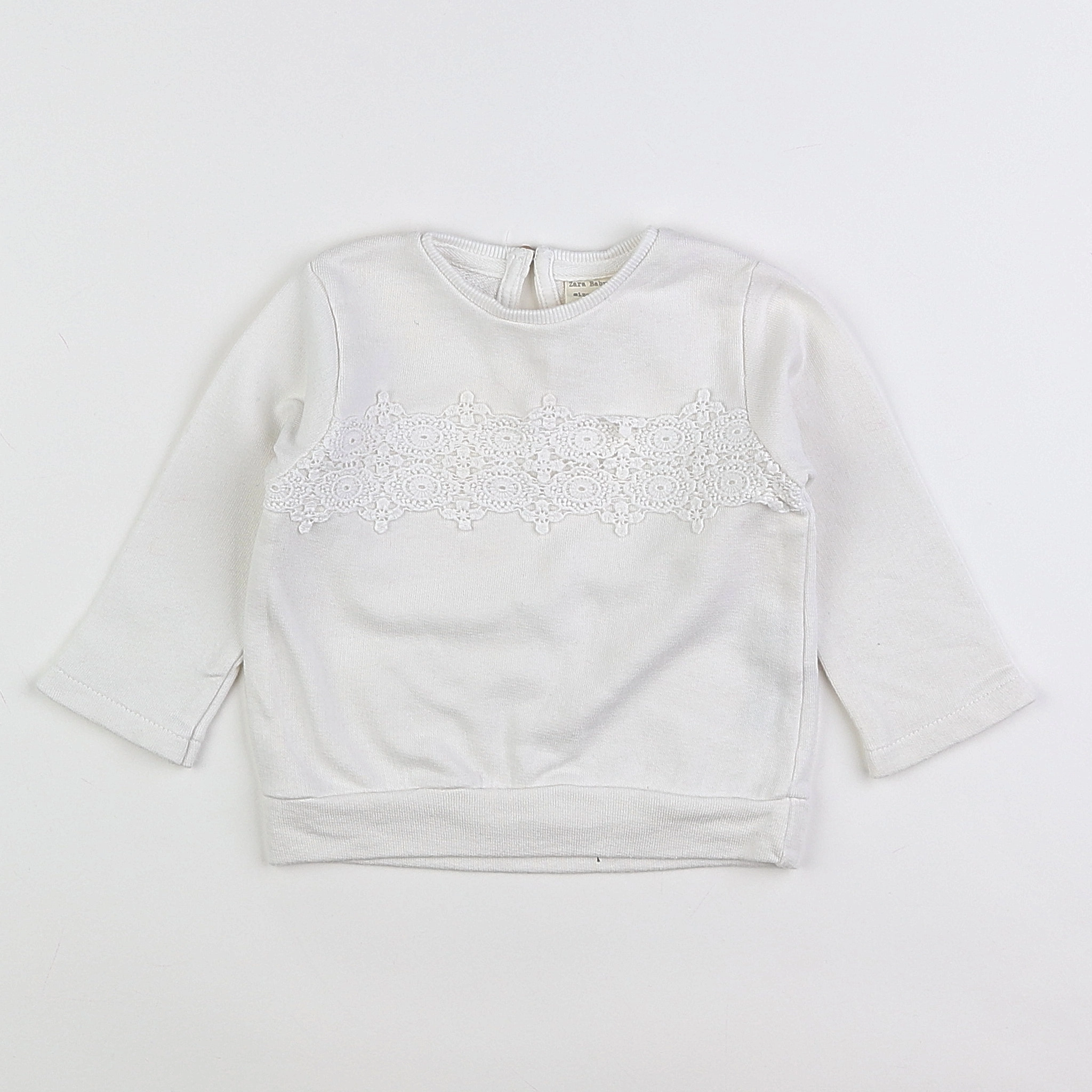 Zara - sweat blanc - 3/6 mois