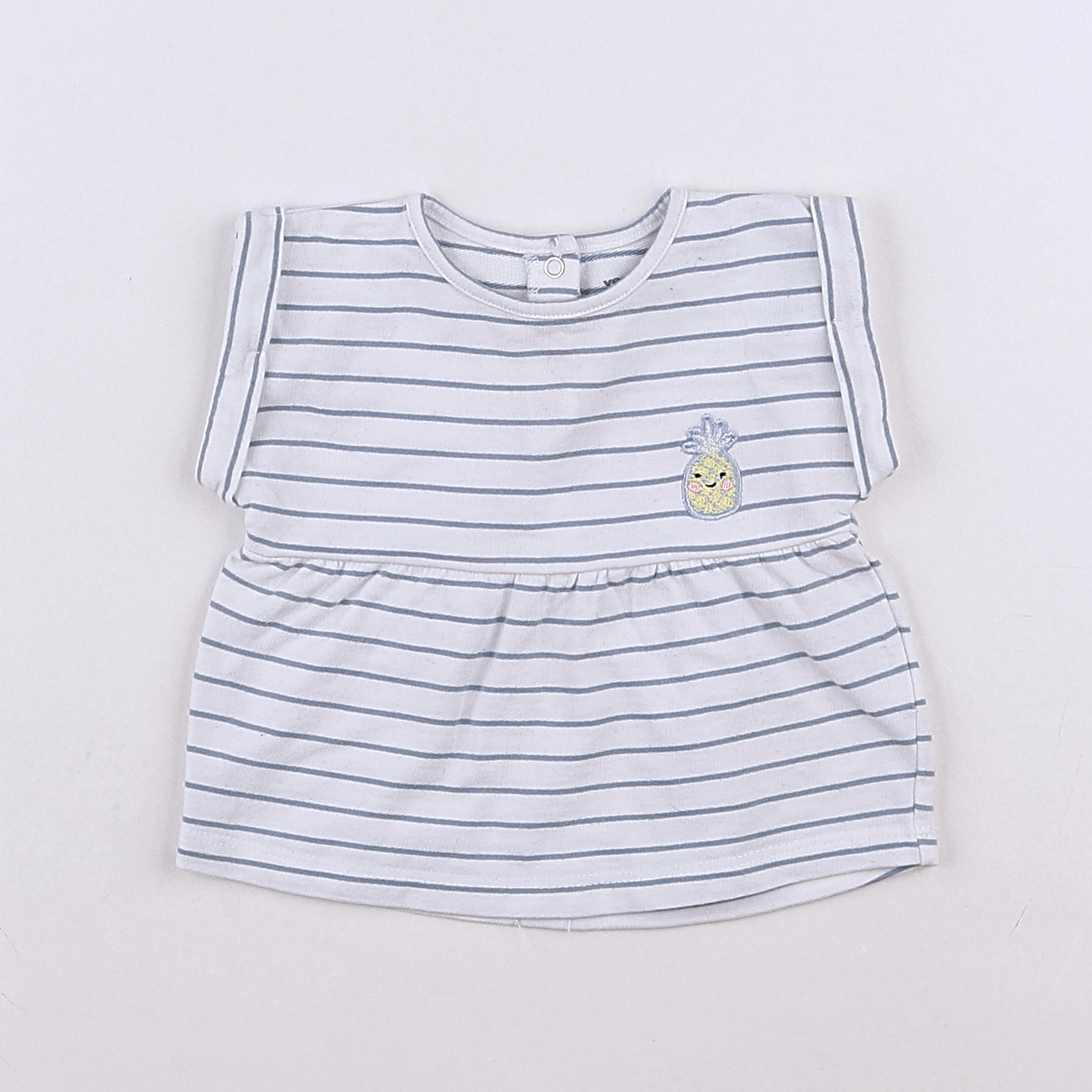 Vertbaudet - robe bleu, blanc - 1 mois
