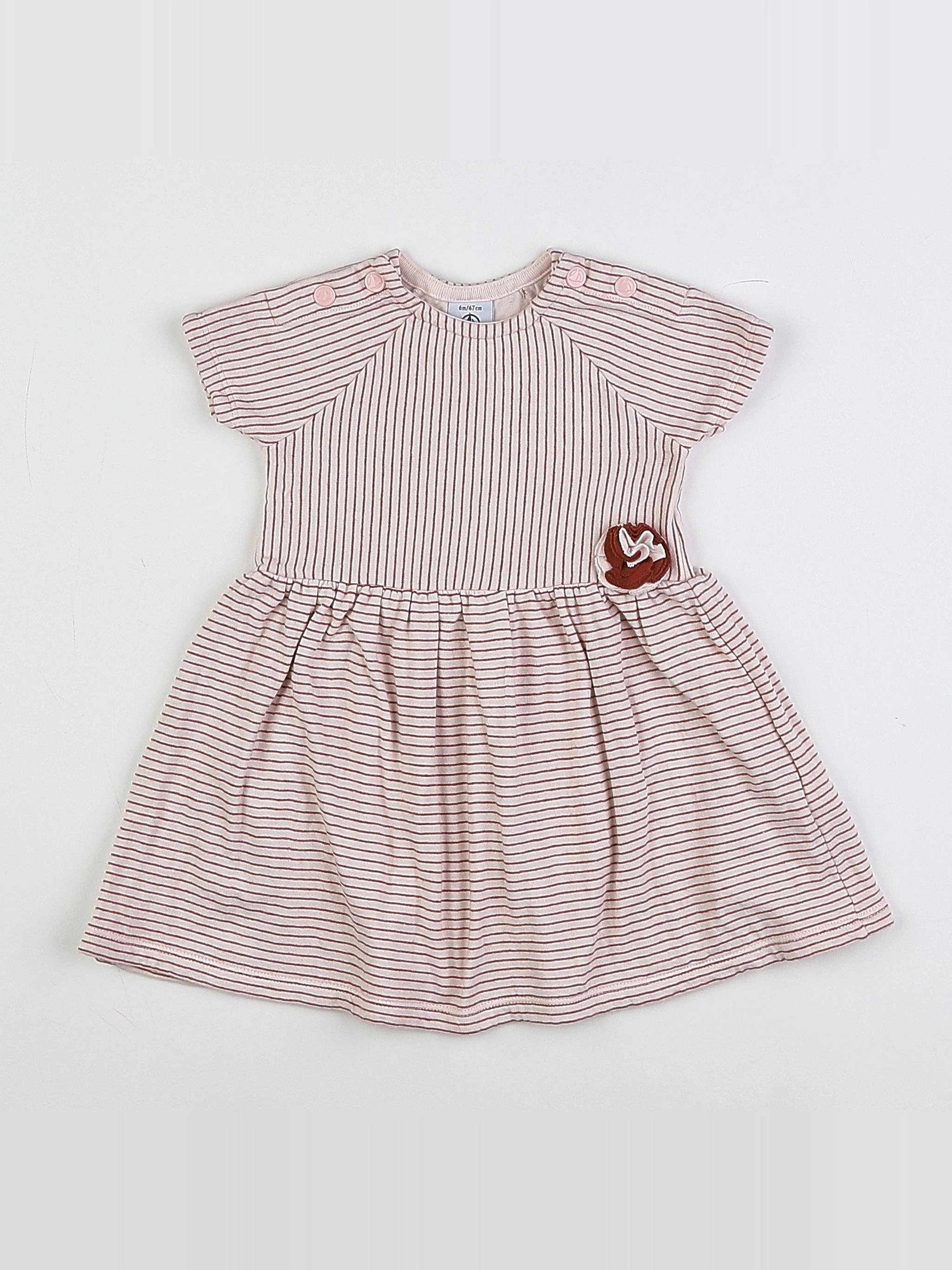 Petit Bateau - robe blanc - 6 mois
