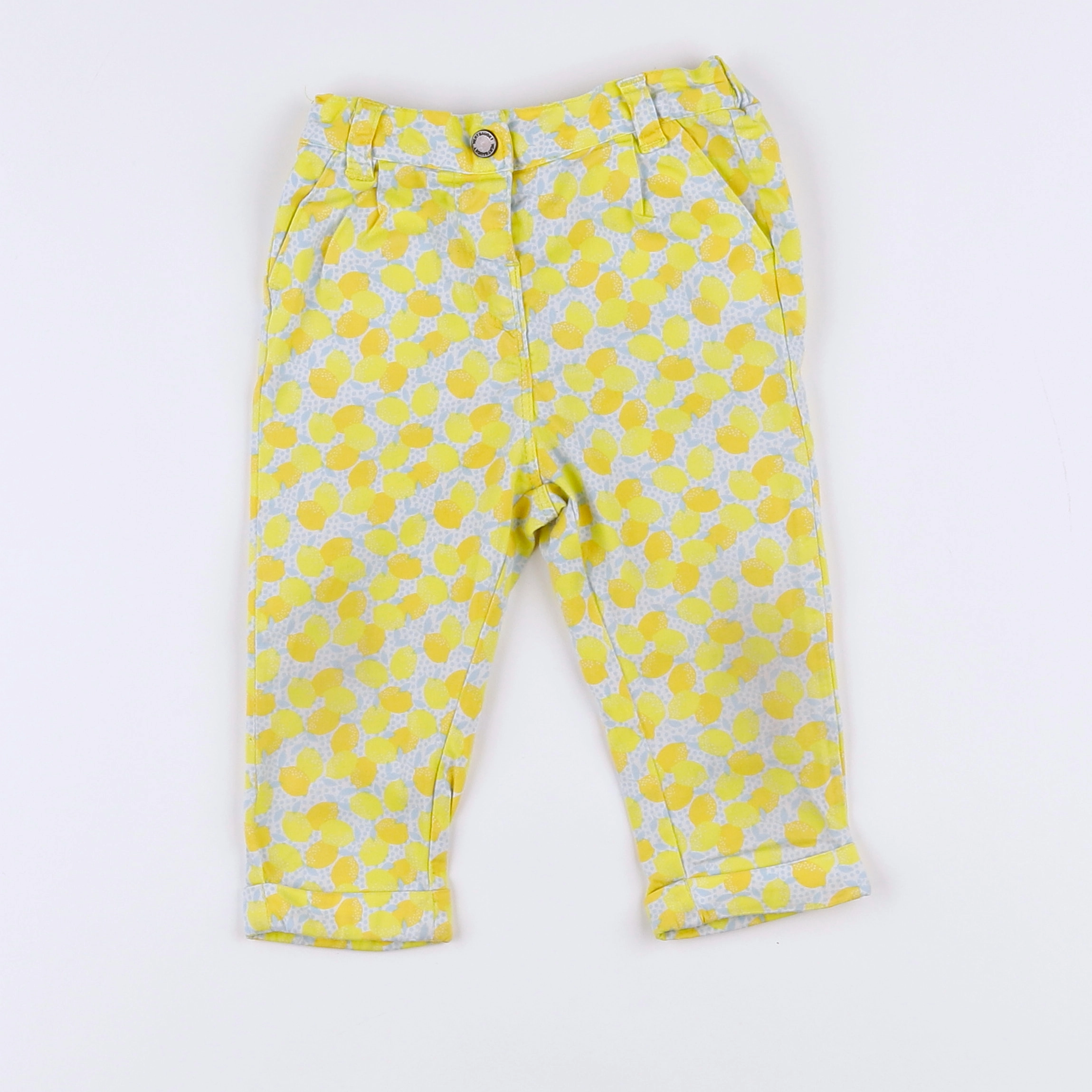 Vertbaudet - pantalon jaune - 12 mois
