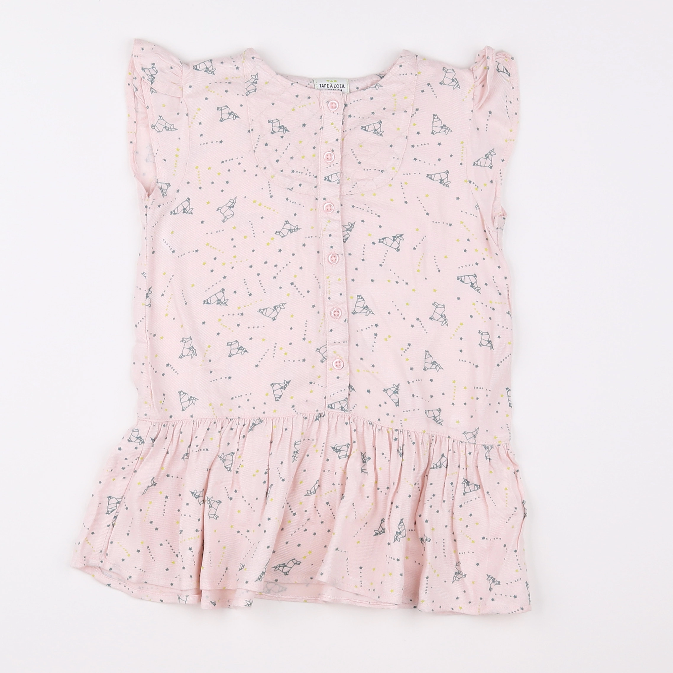 Tape à l'oeil - robe rose, vert - 2 ans