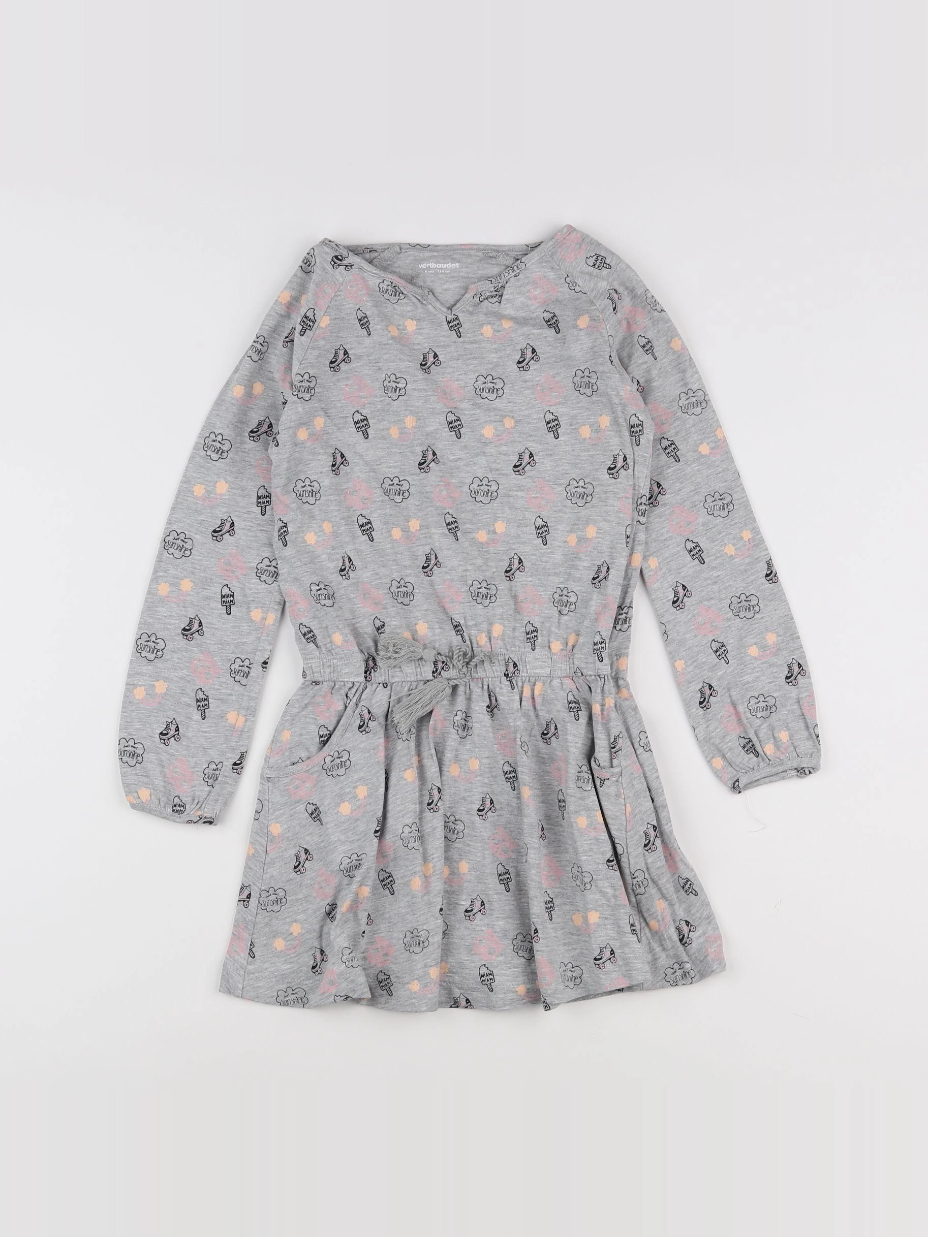 Vertbaudet - robe gris - 6 ans
