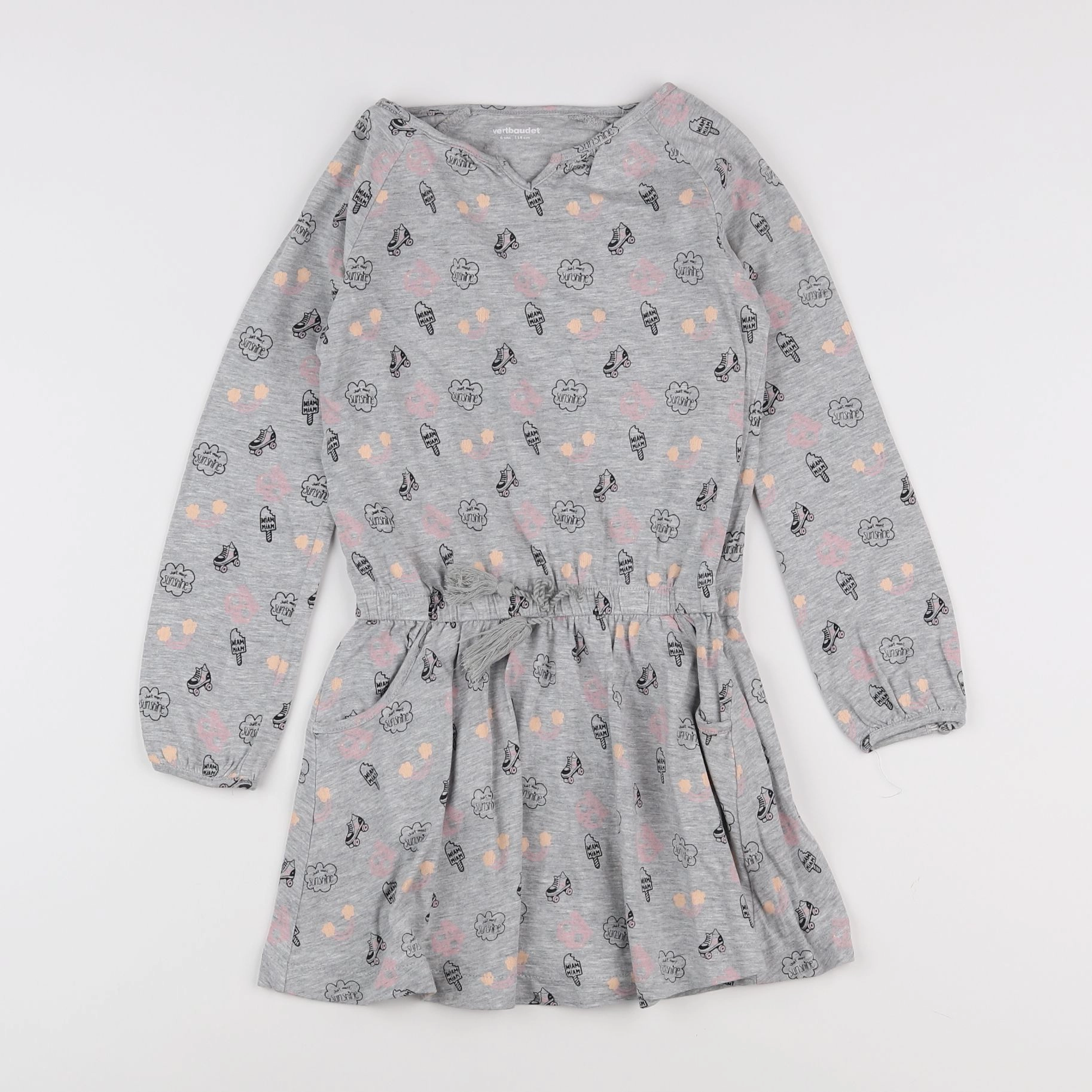 Vertbaudet - robe gris - 6 ans