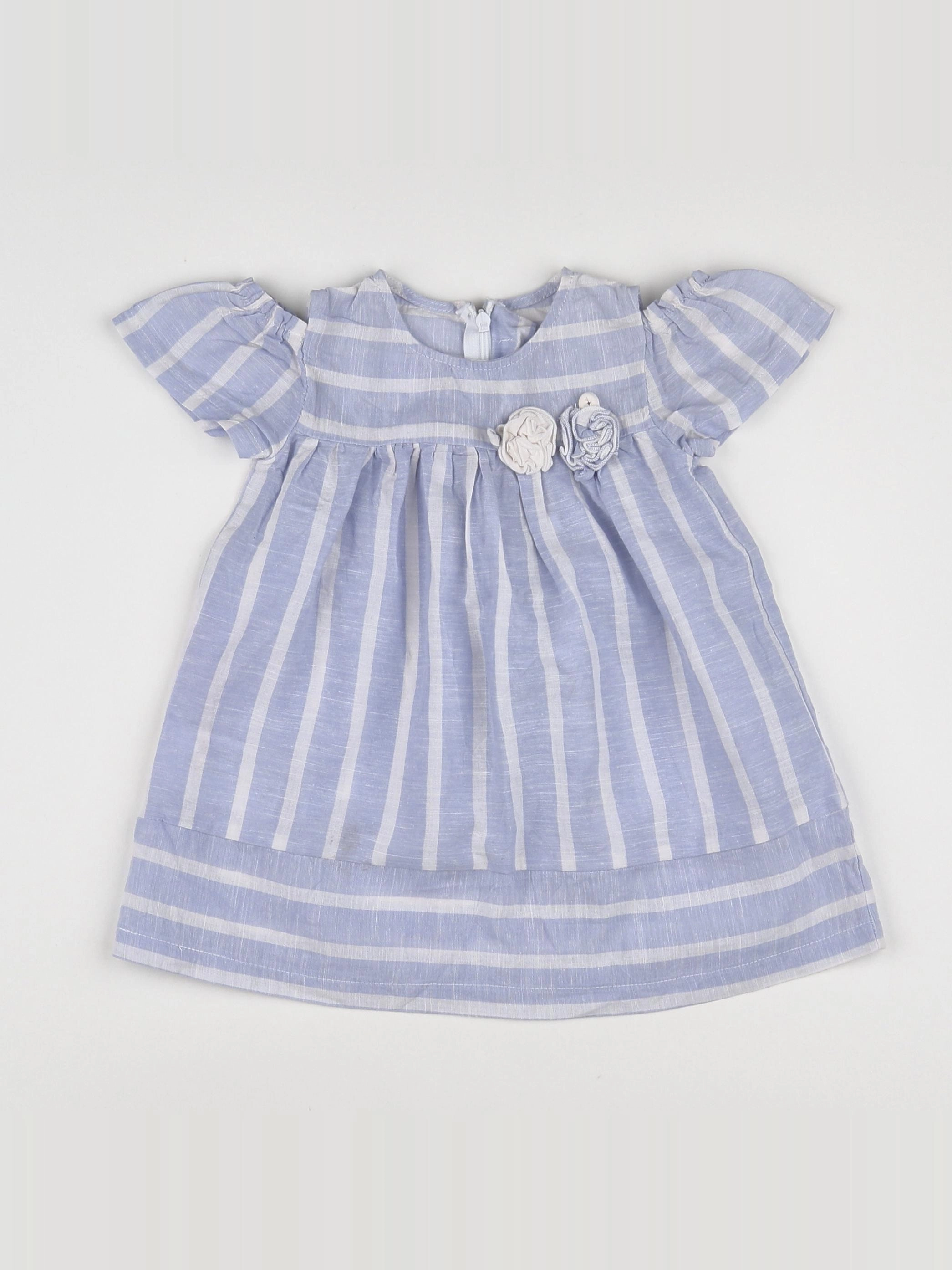 Mayoral - robe bleu, blanc - 12 mois