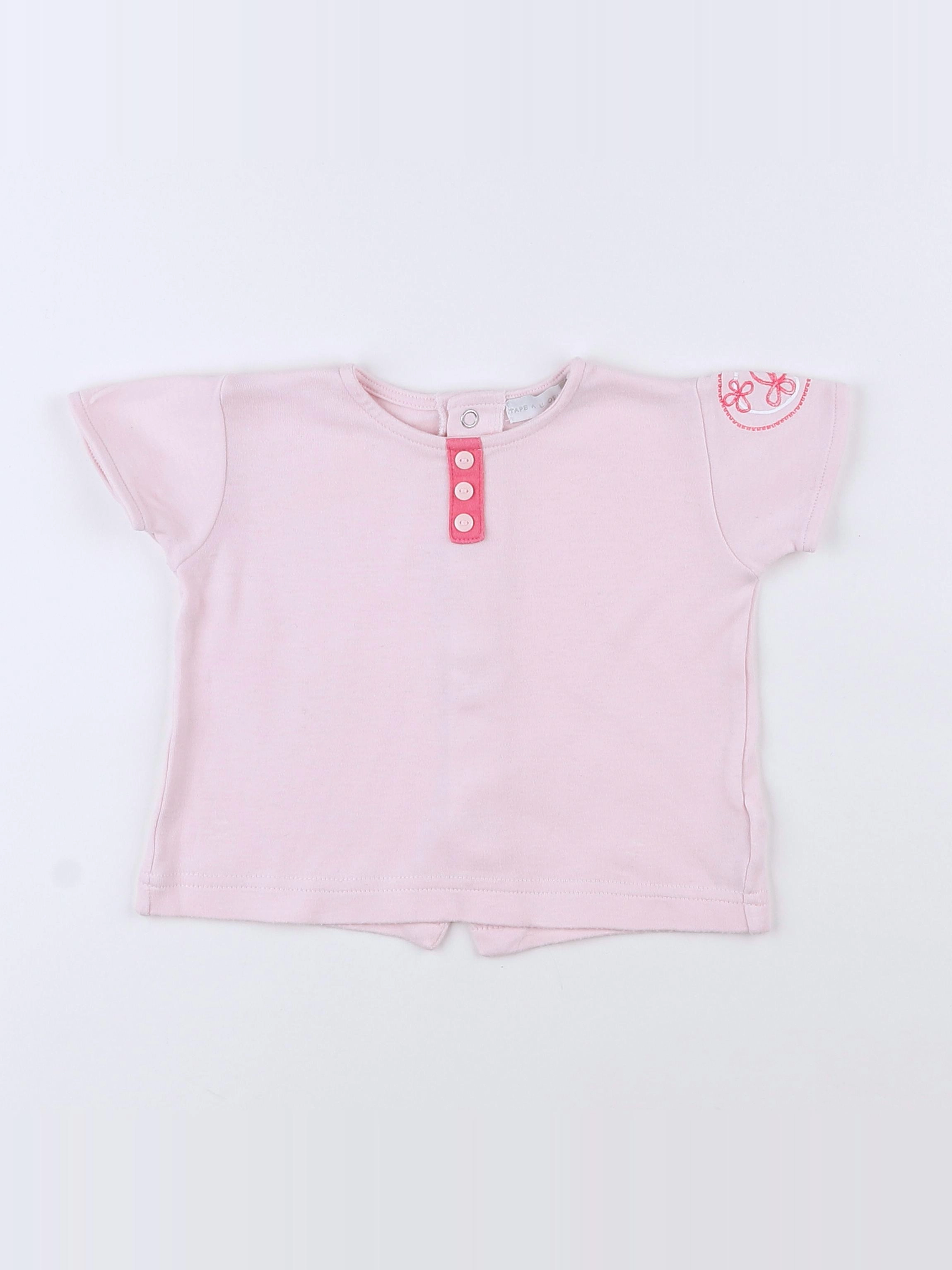 Tape à l'oeil - tee-shirt rose - 6 mois
