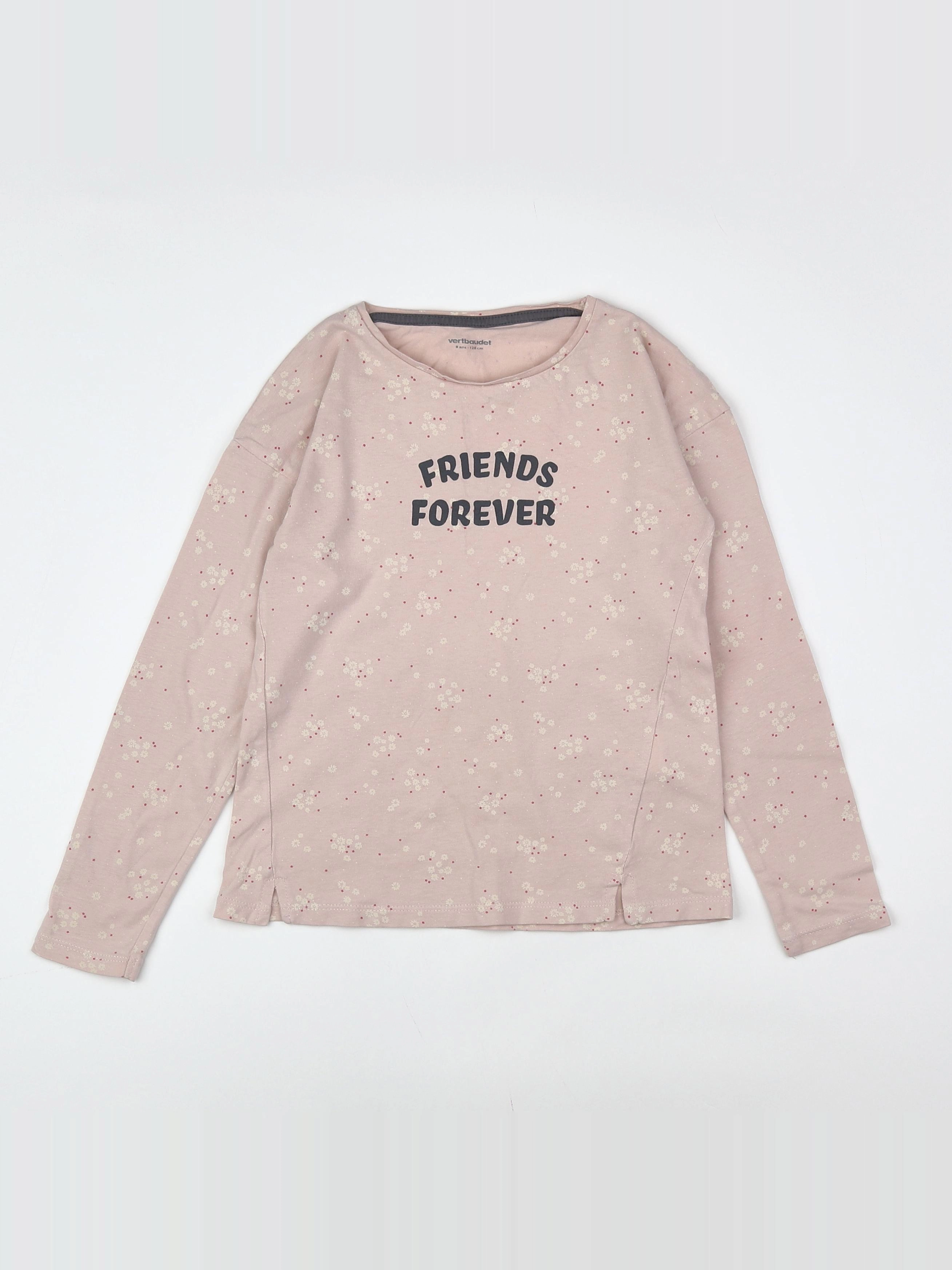 Vertbaudet - tee-shirt rose - 8 ans