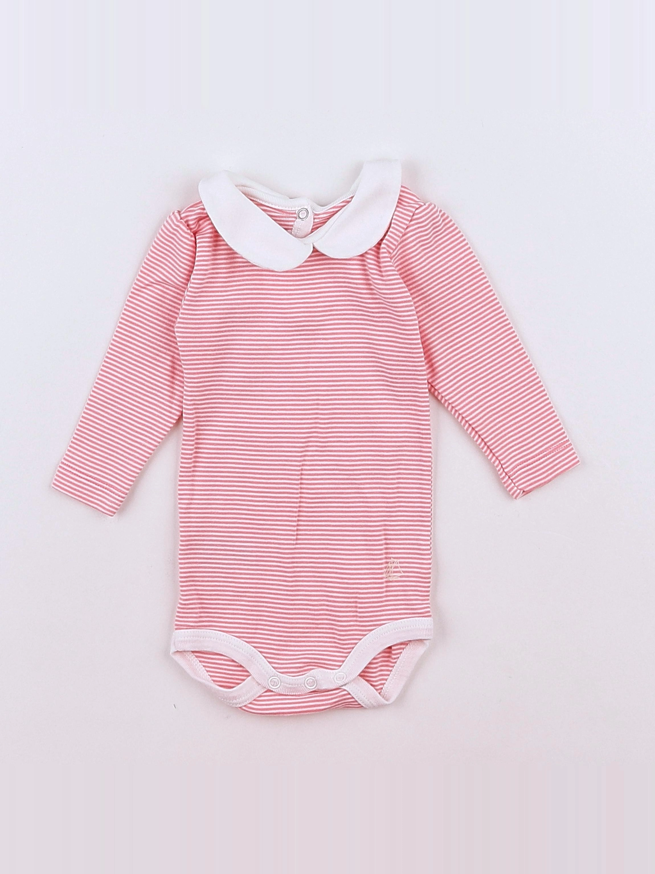 Petit Bateau - body vetement rose - 3 mois