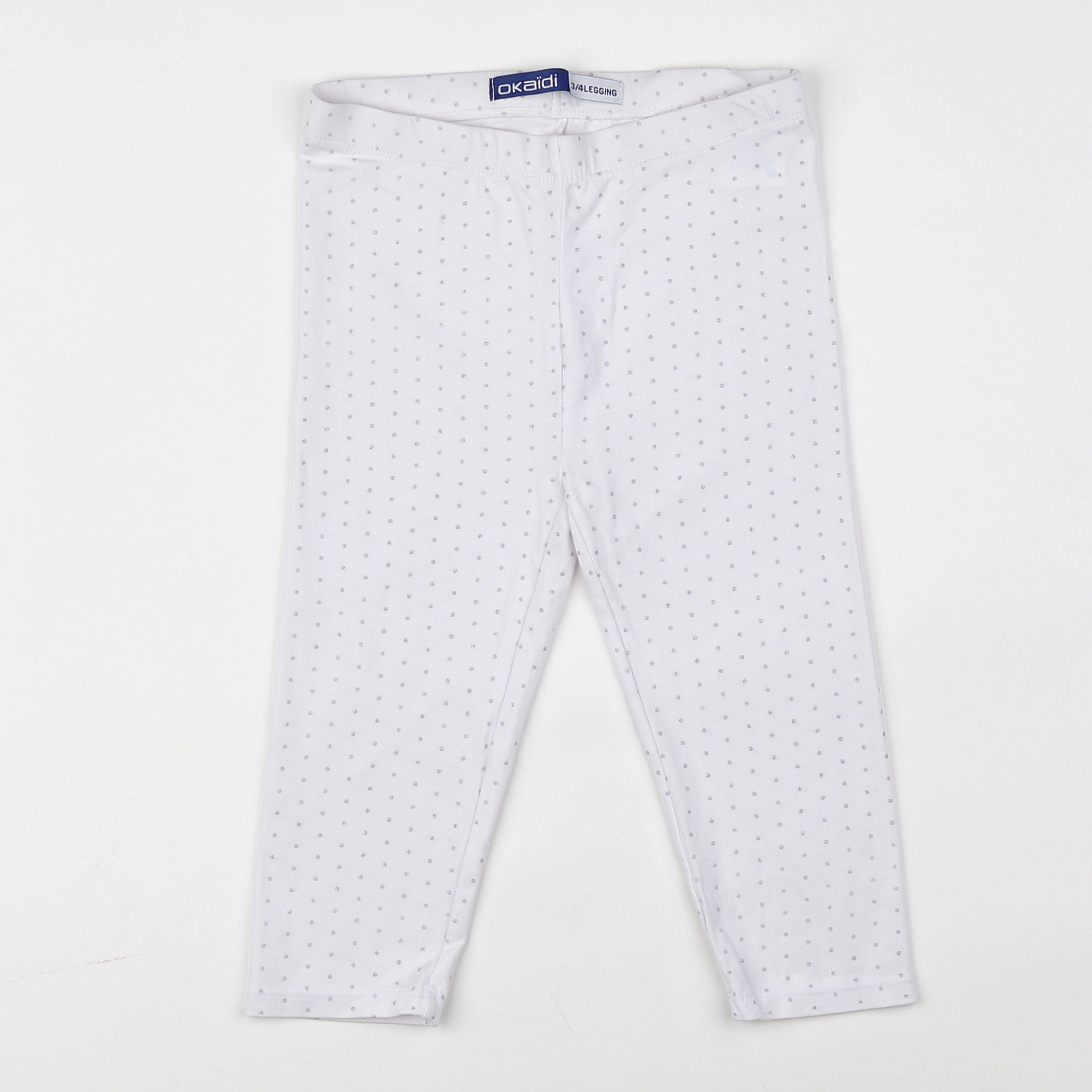 Okaidi - legging blanc, argent - 8 ans