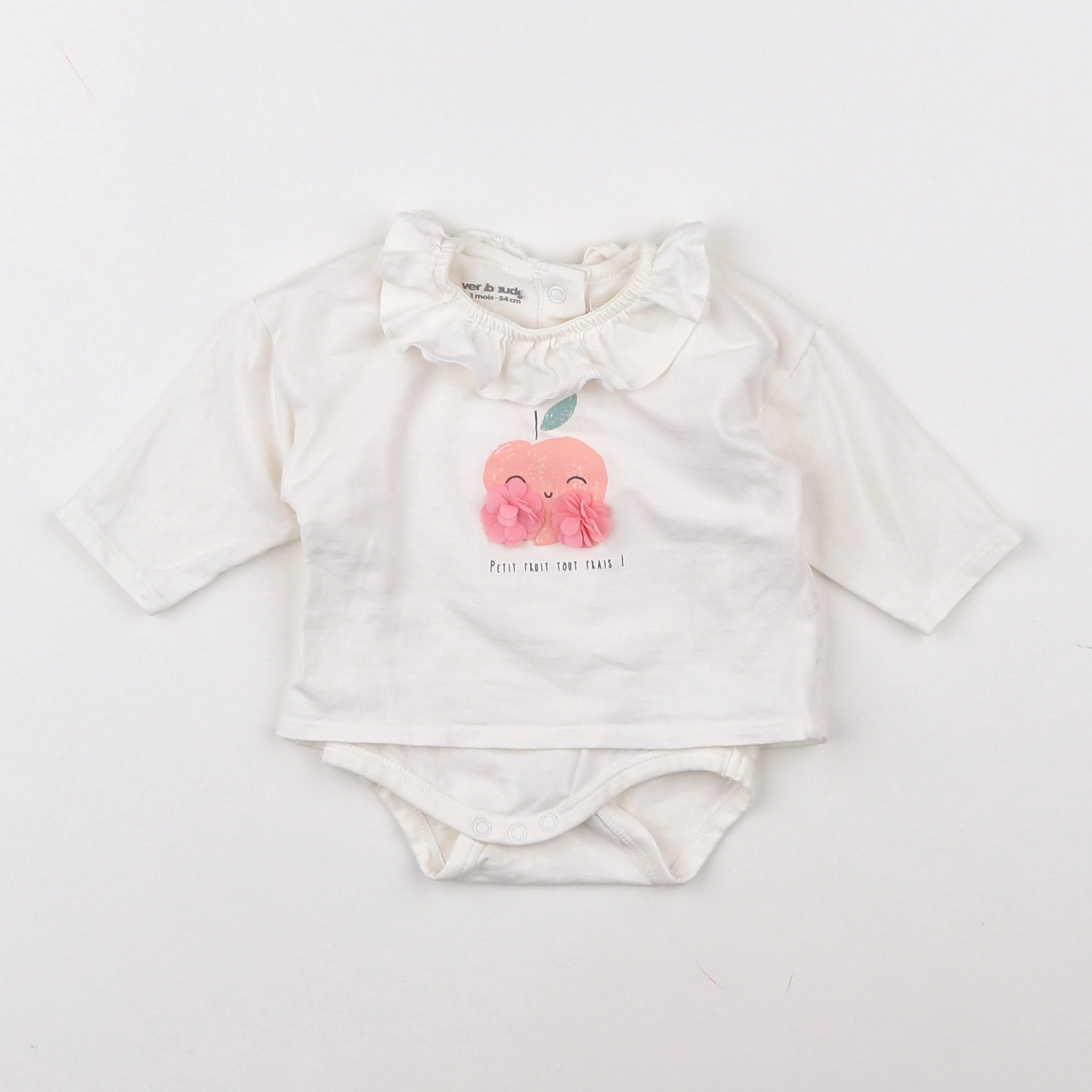 Vertbaudet - body vetement blanc - 1 mois
