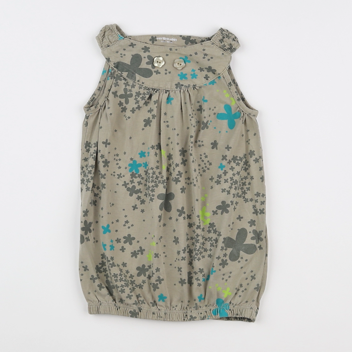 Vertbaudet - robe vert - 2 ans