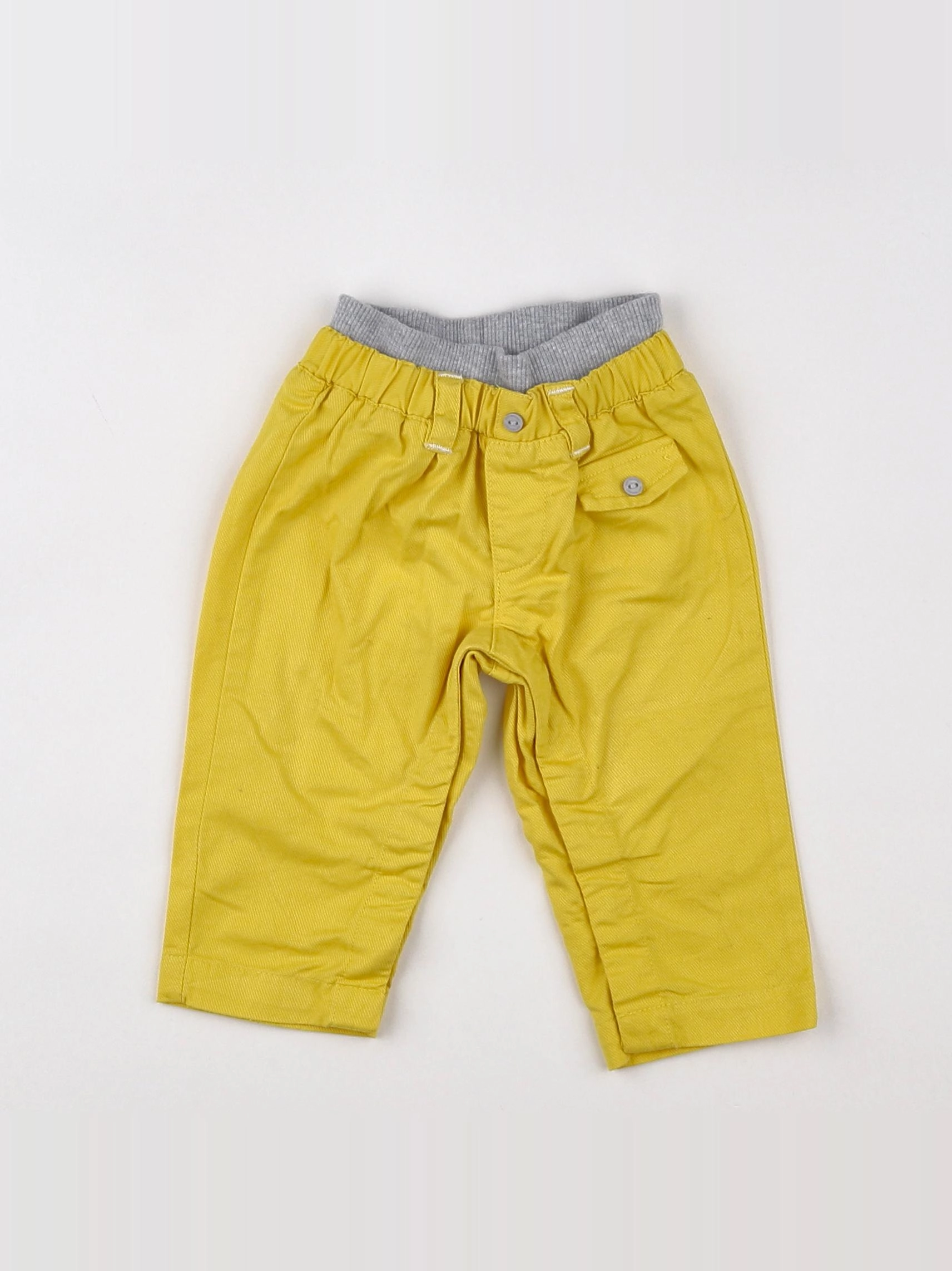 Vertbaudet - pantalon jaune - 6 mois