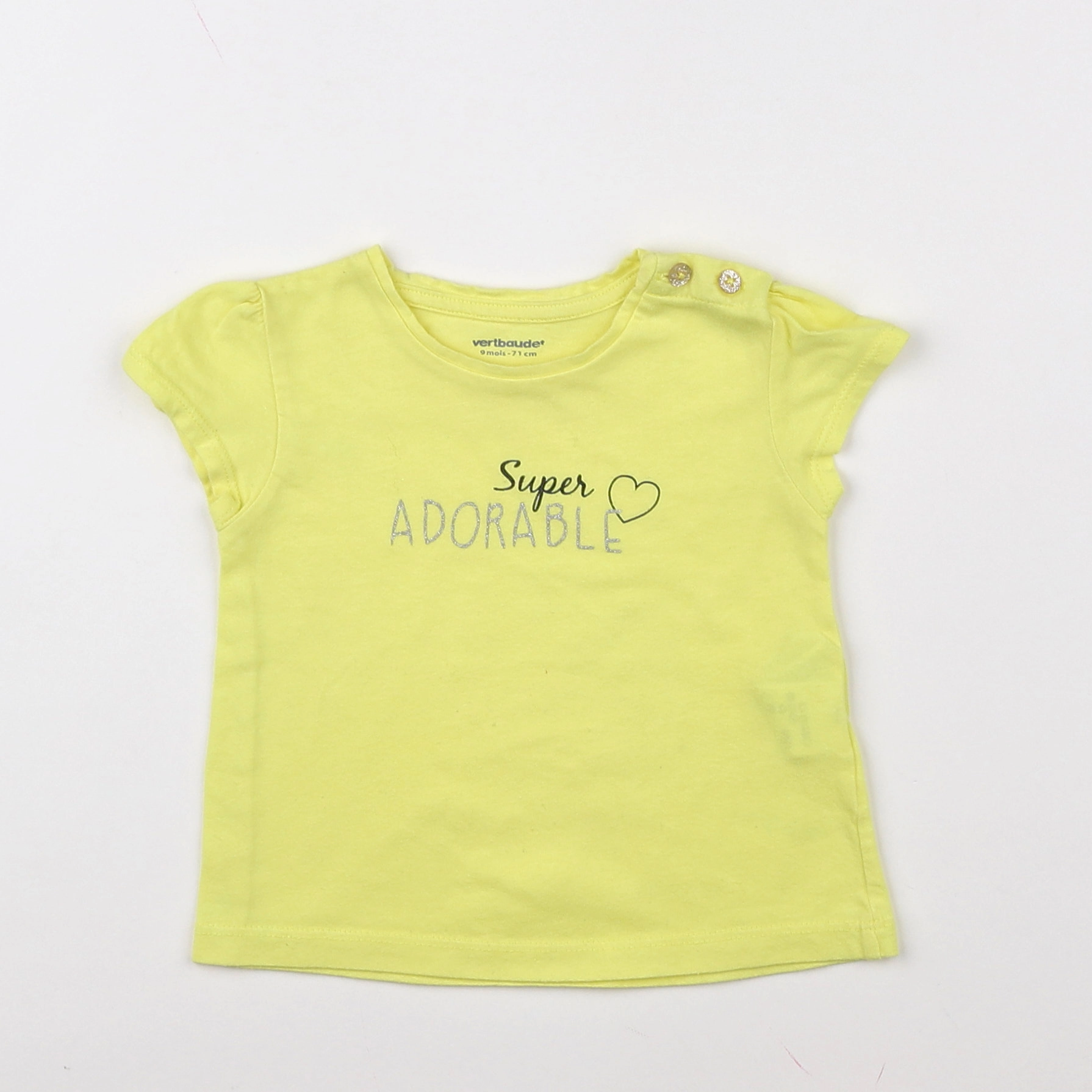 Vertbaudet - tee-shirt jaune - 9 mois