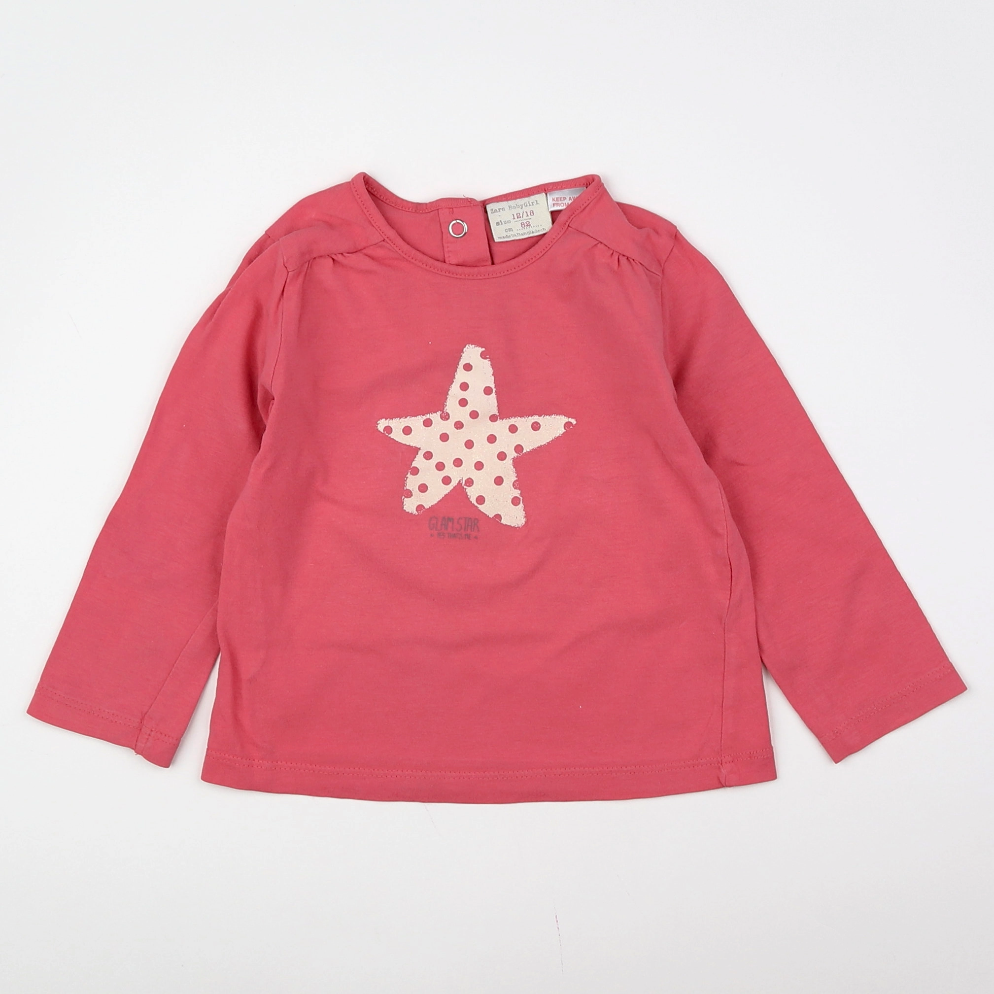 Zara - tee-shirt rose, multicolore - 12/18 mois