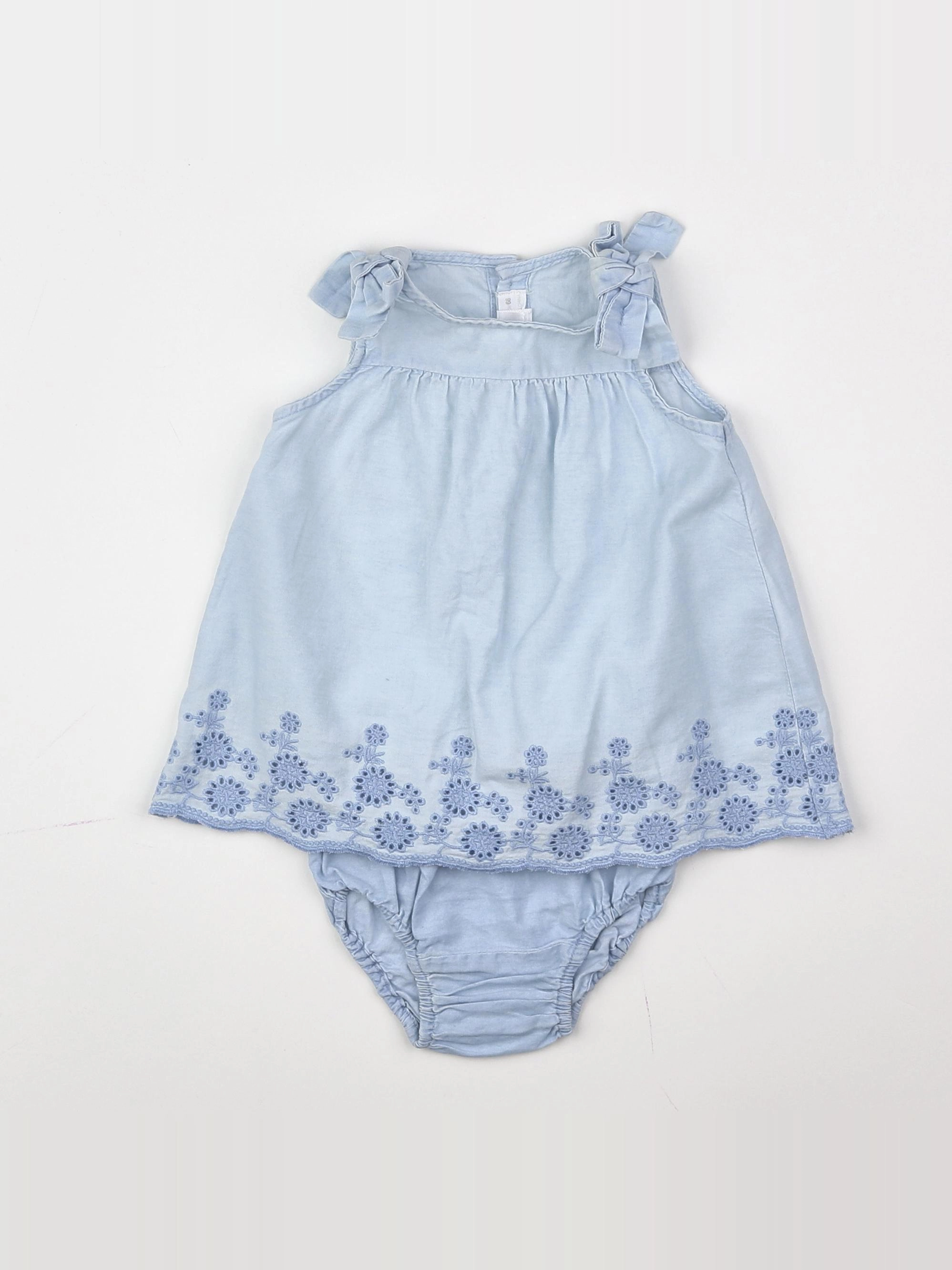 Zara - robe bleu - 3/6 mois