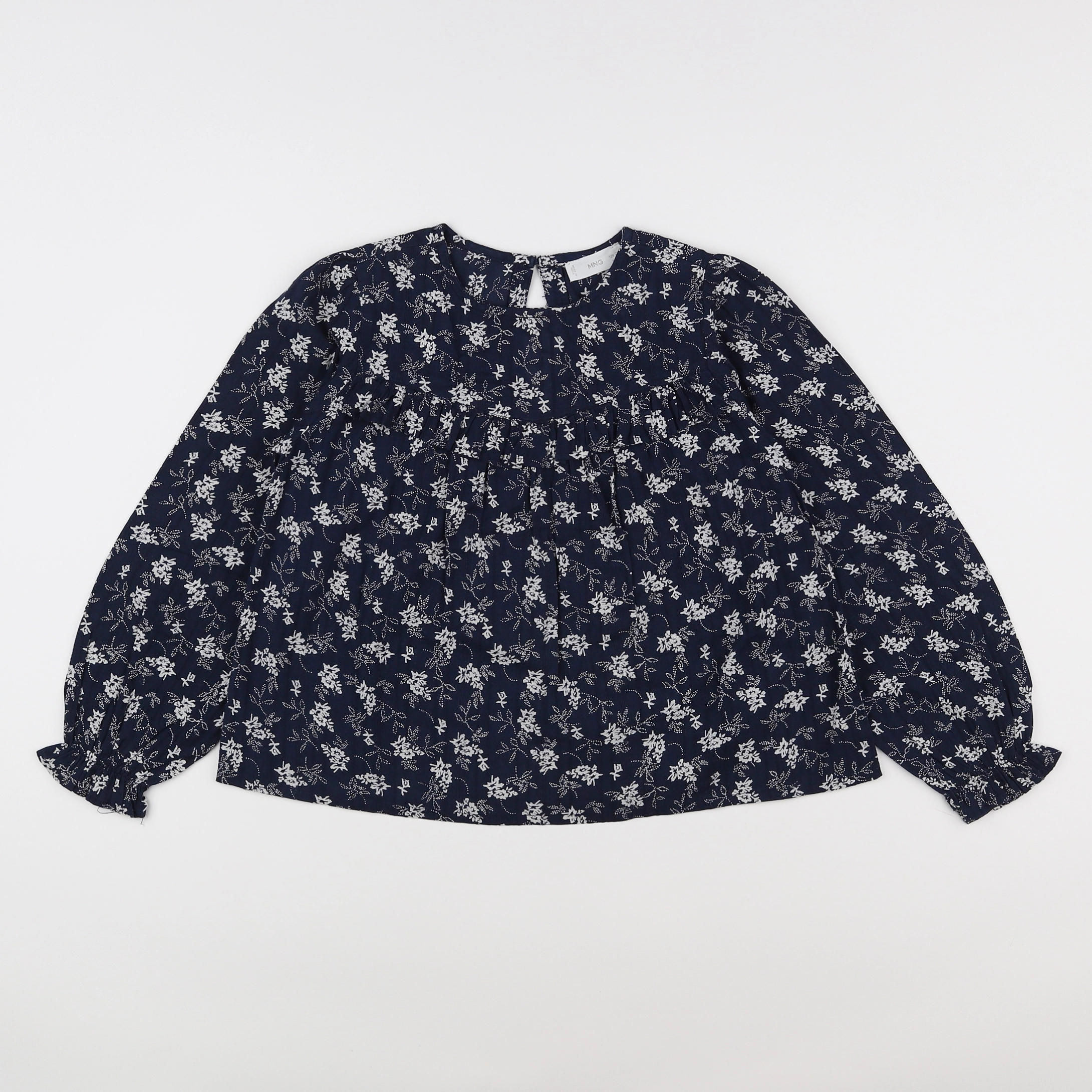 Mango - blouse bleu, blanc - 8 ans