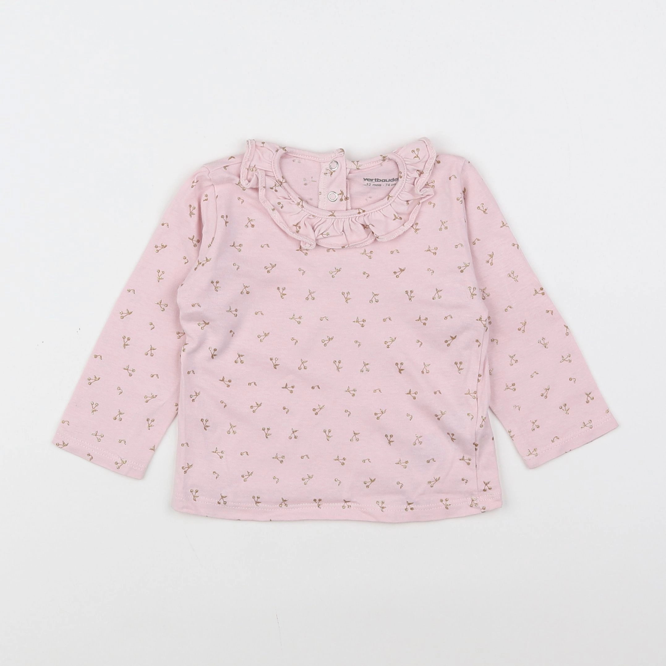 Vertbaudet - tee-shirt rose - 12 mois