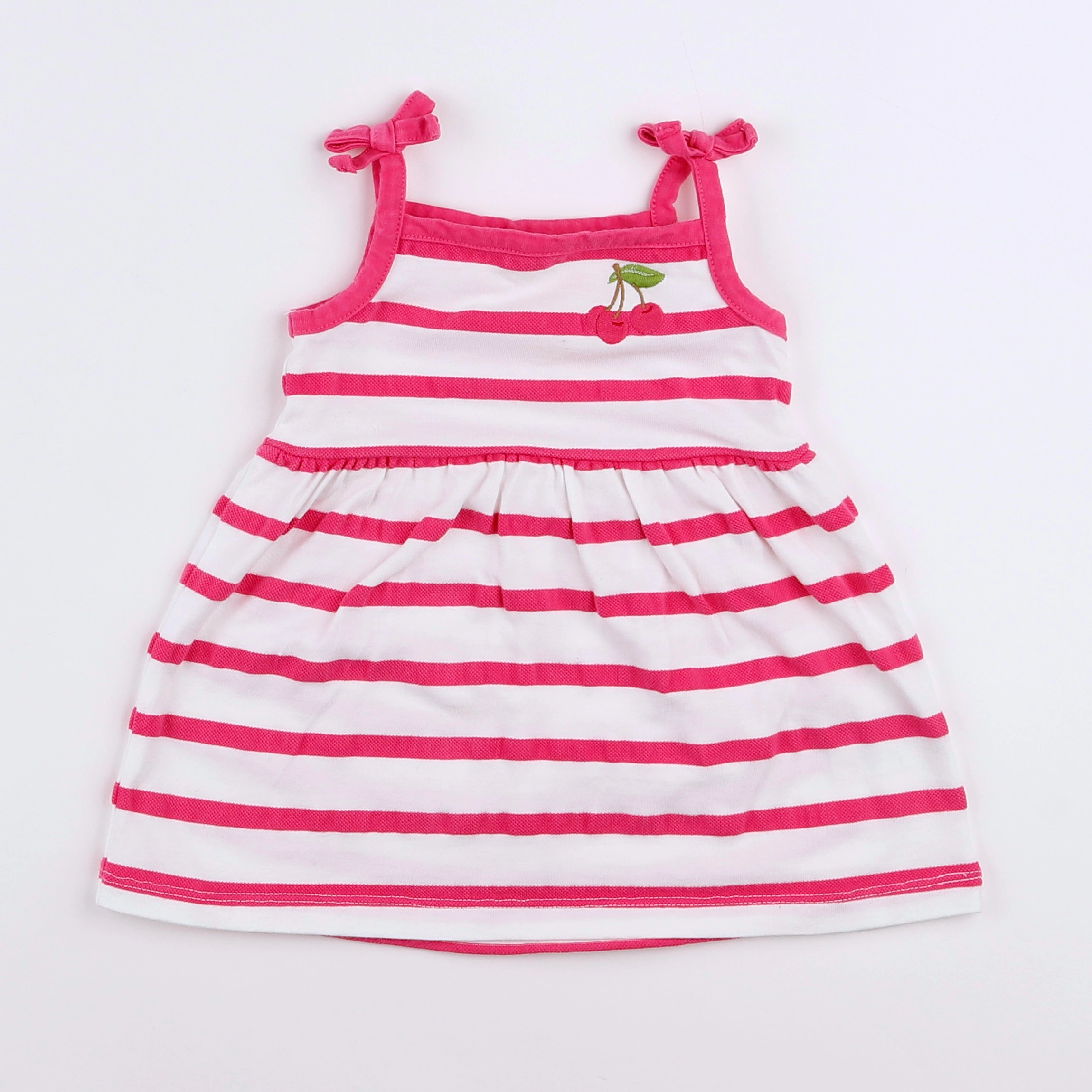 Jacadi - robe blanc, rose - 12 mois