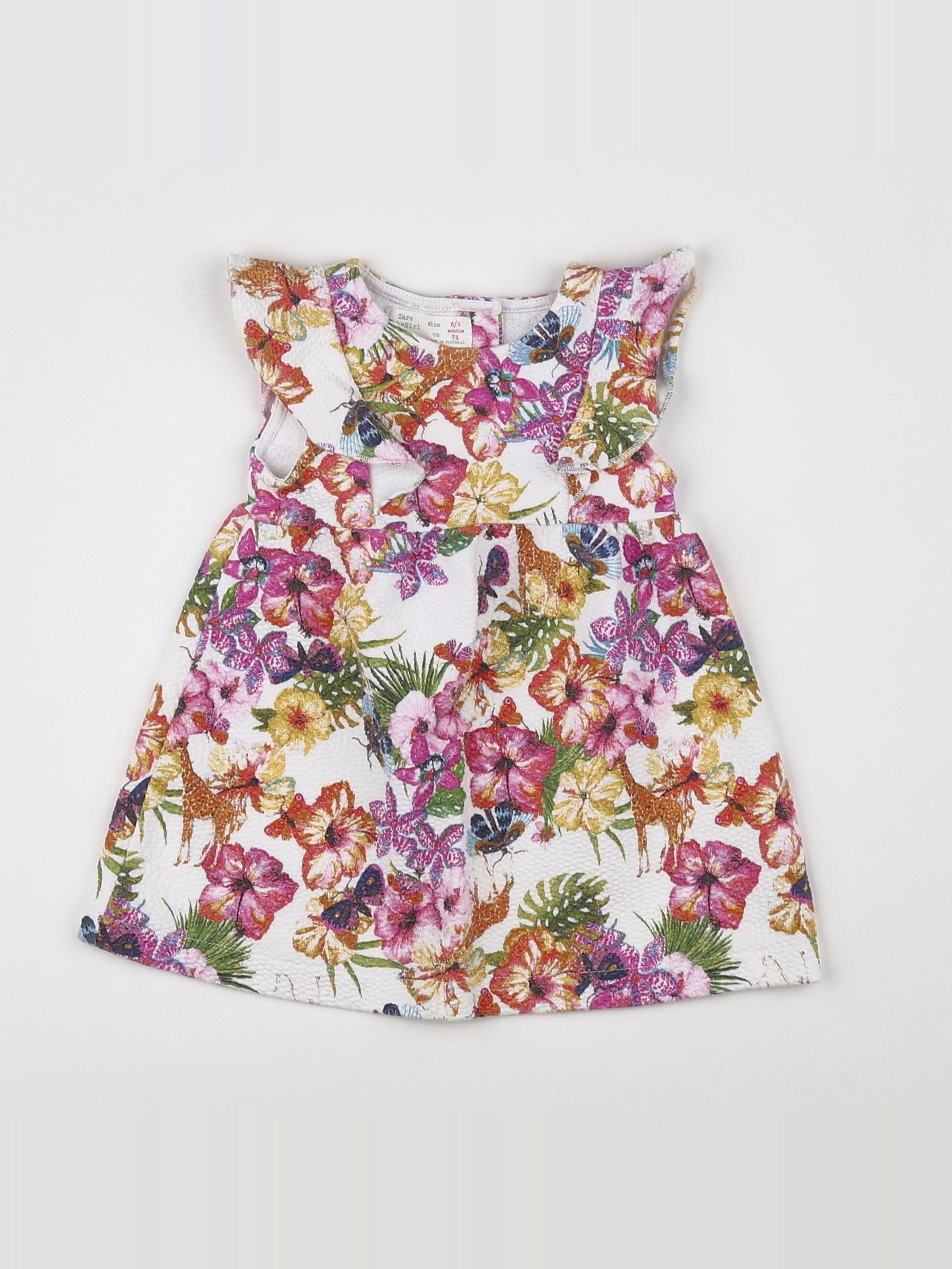 Zara - robe multicolore - 6/9 mois