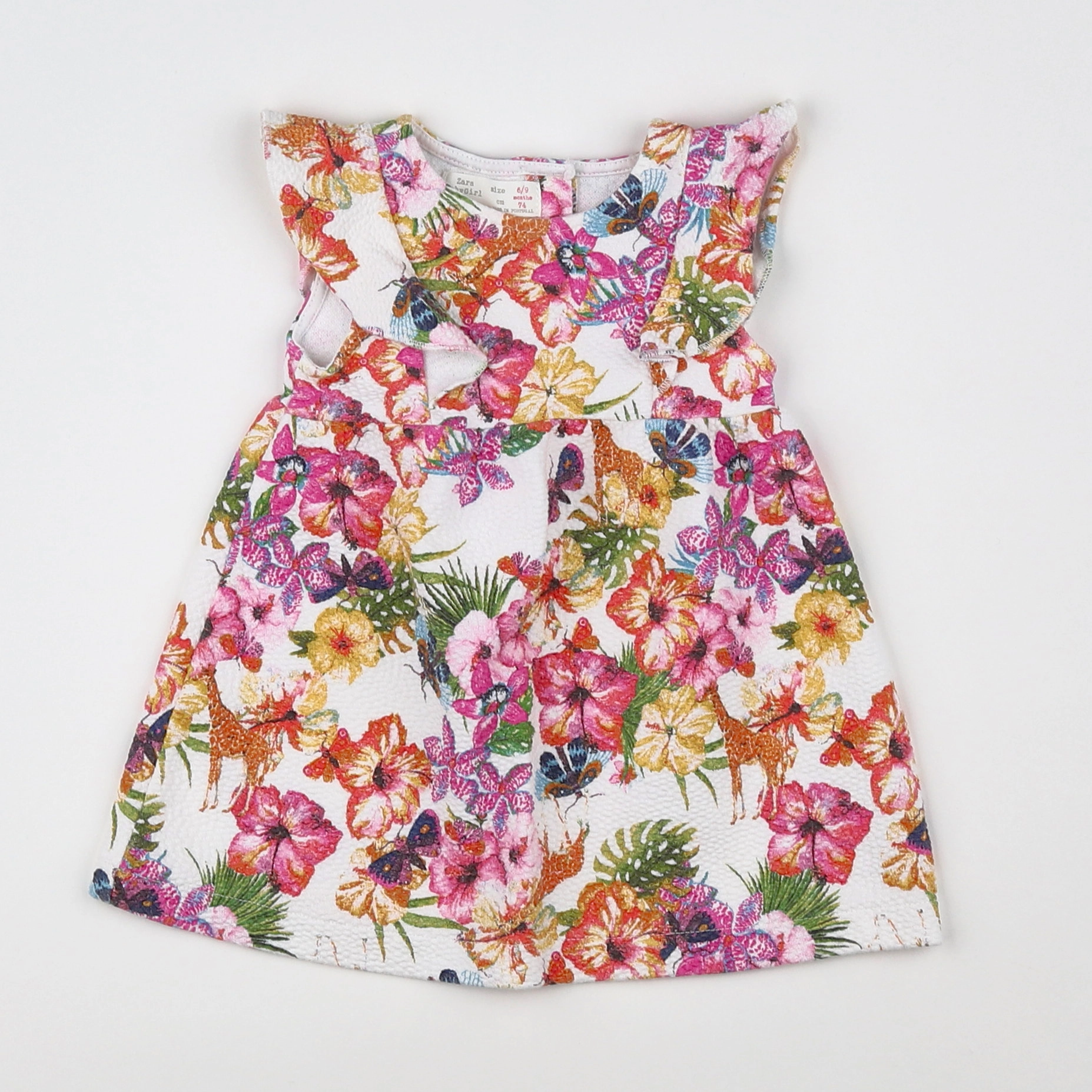 Zara - robe multicolore - 6/9 mois