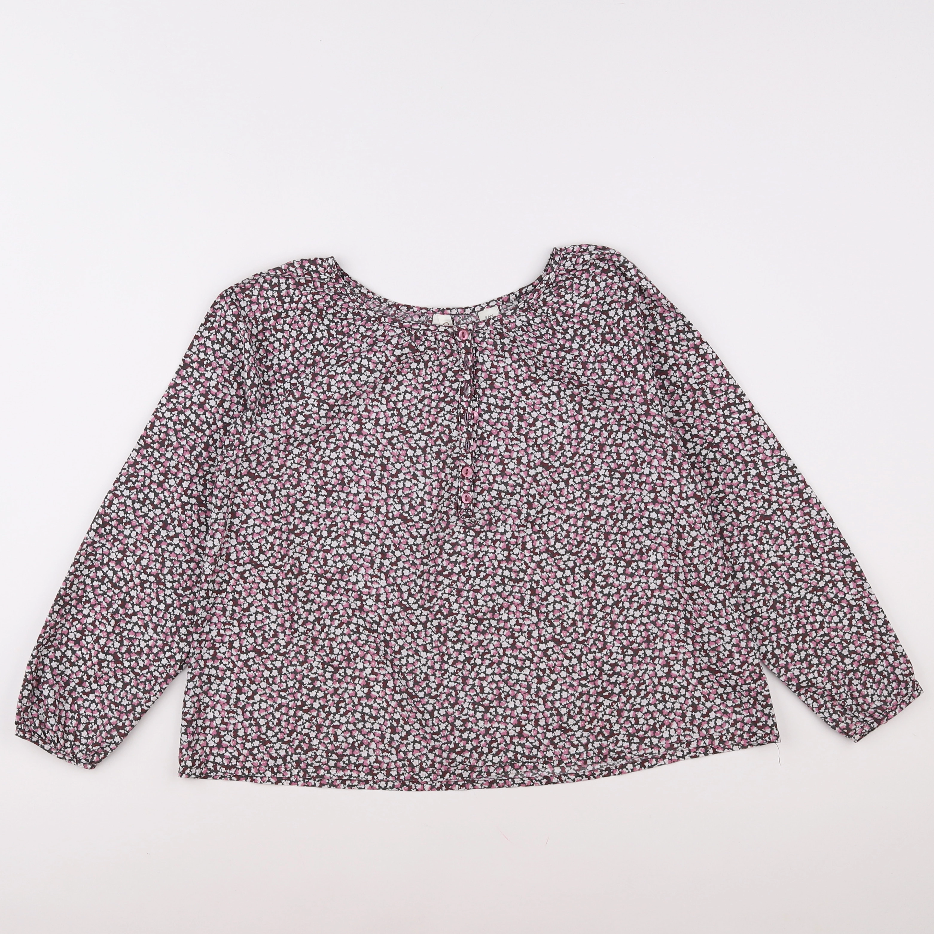 Okaidi - blouse marron, rose - 8 ans