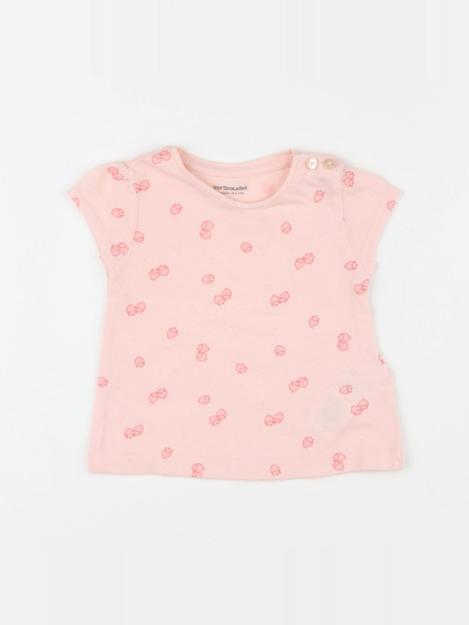 Vertbaudet - tee-shirt rose - 3 mois