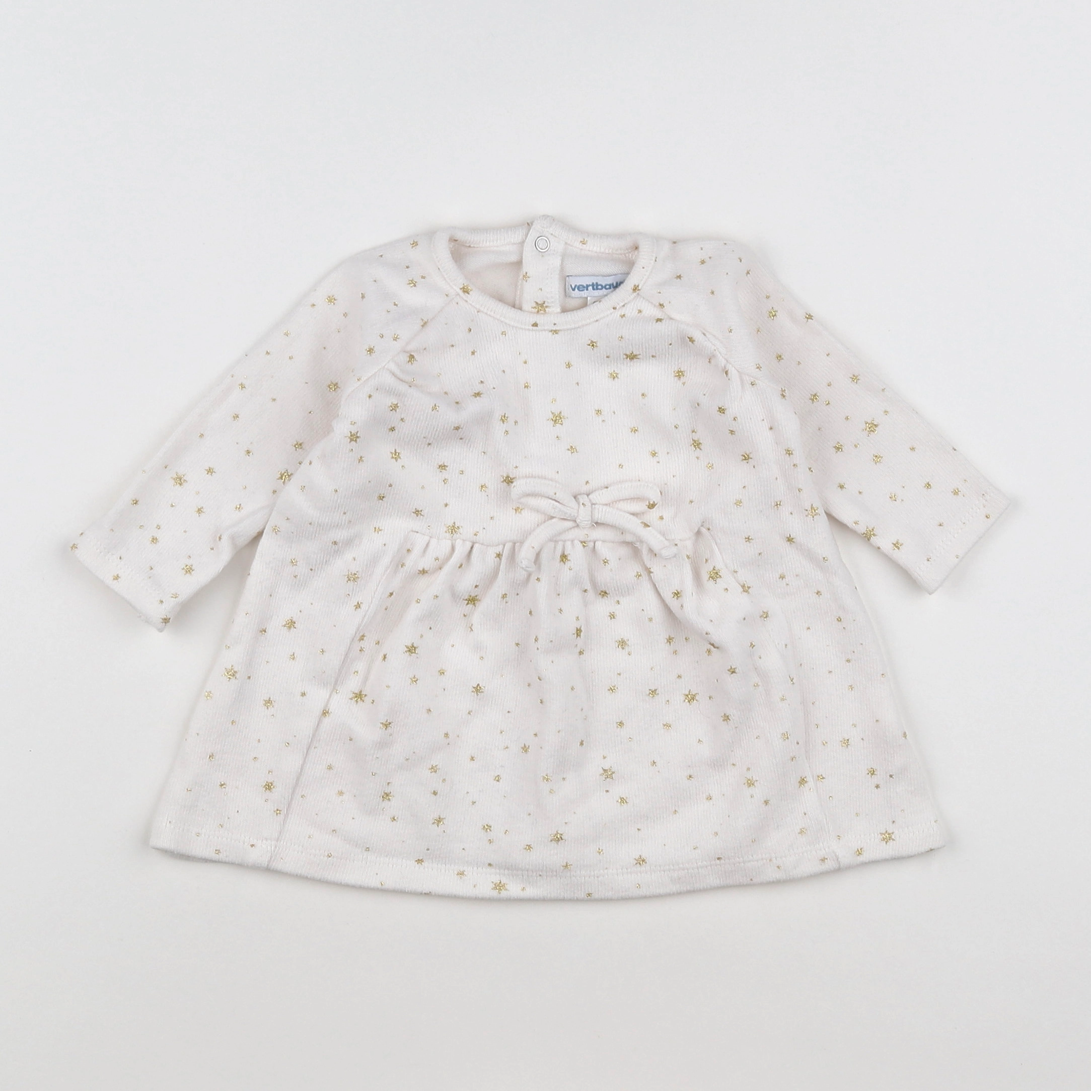 Vertbaudet - robe blanc, or - 6 mois