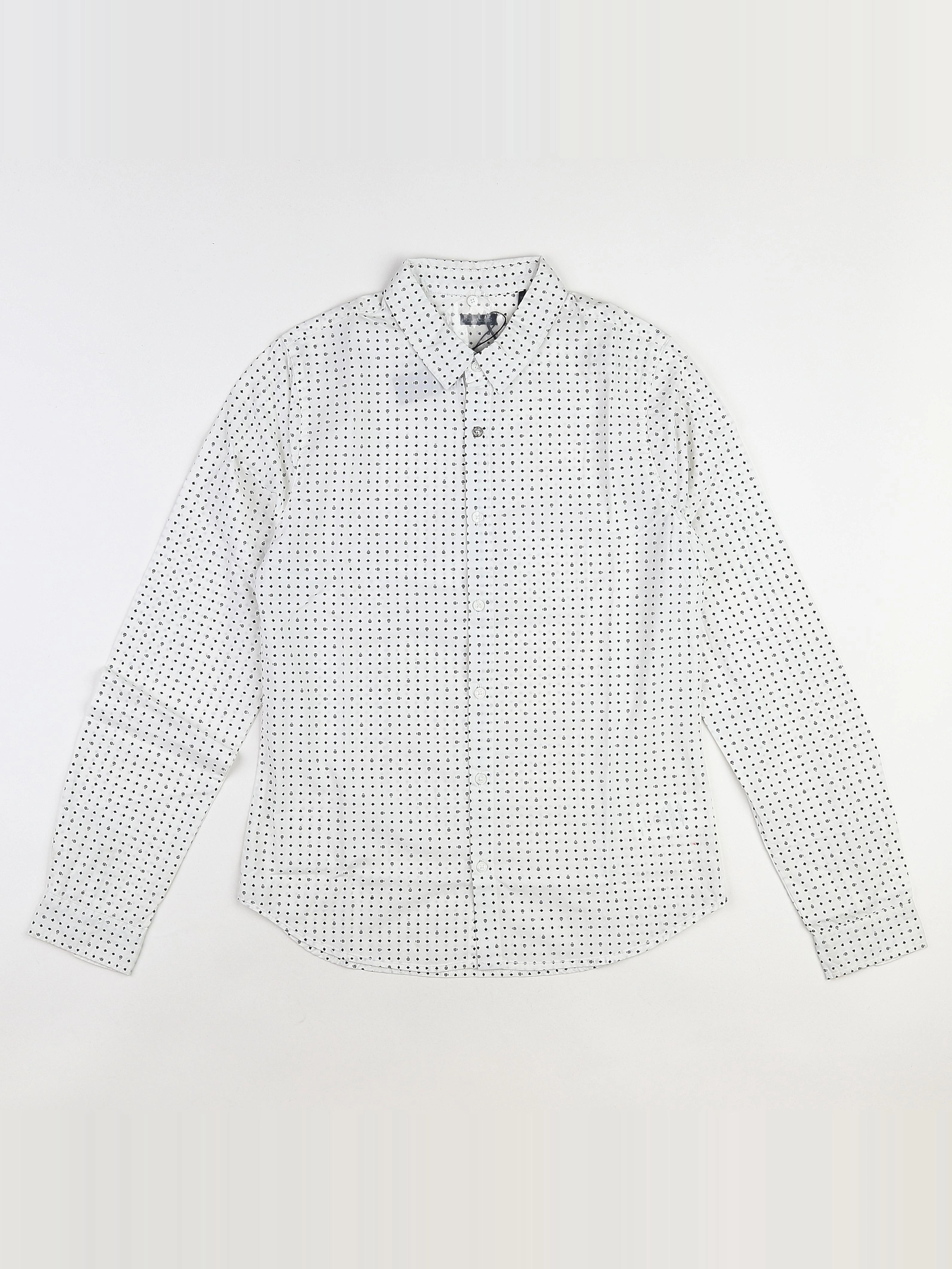 IKKS - chemise blanc, noir (neuf) - 12 ans