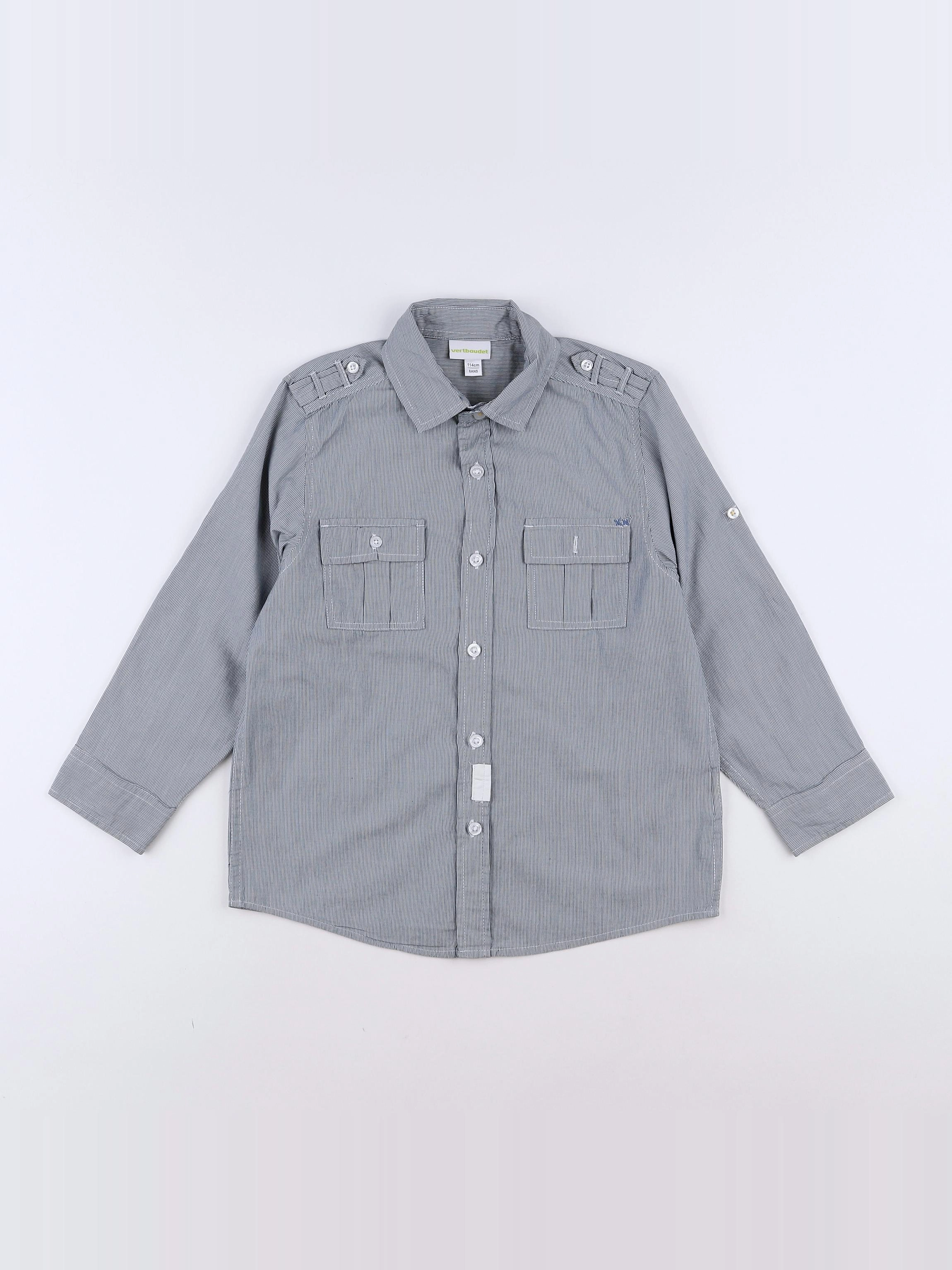 Vertbaudet - chemise gris - 6 ans