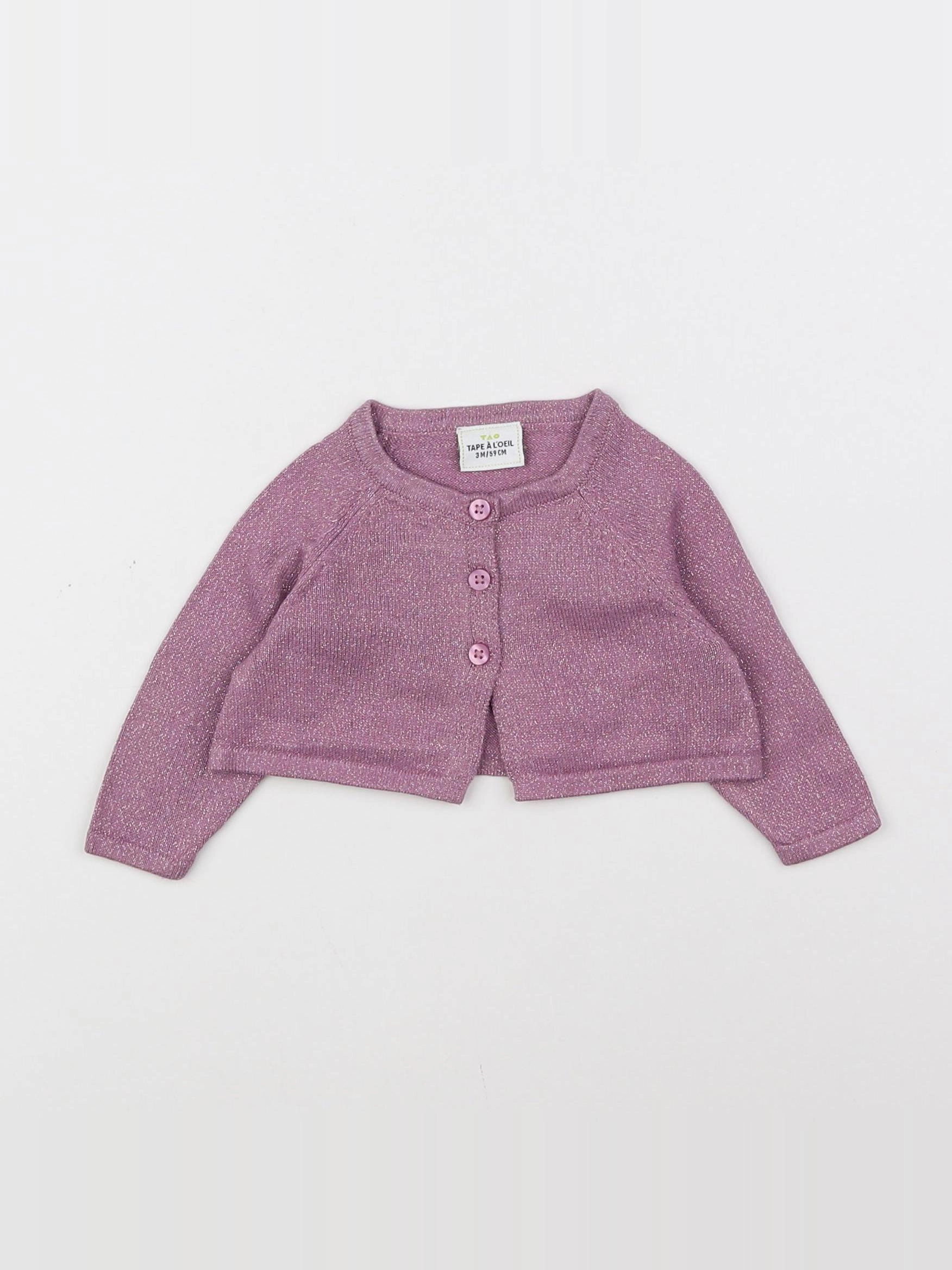 Tape à l'oeil - gilet violet, argent - 3 mois