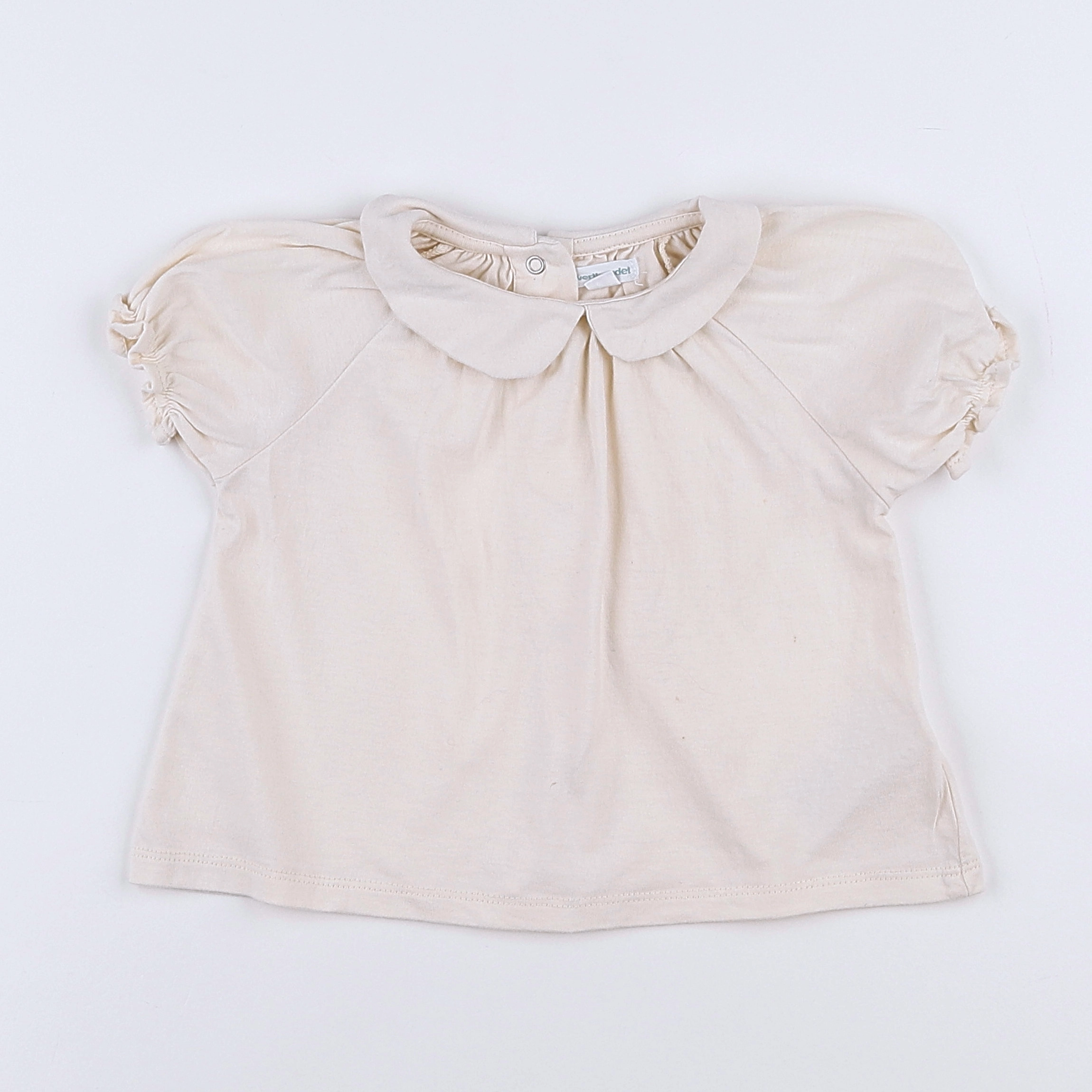 Vertbaudet - tee-shirt beige - 12 mois