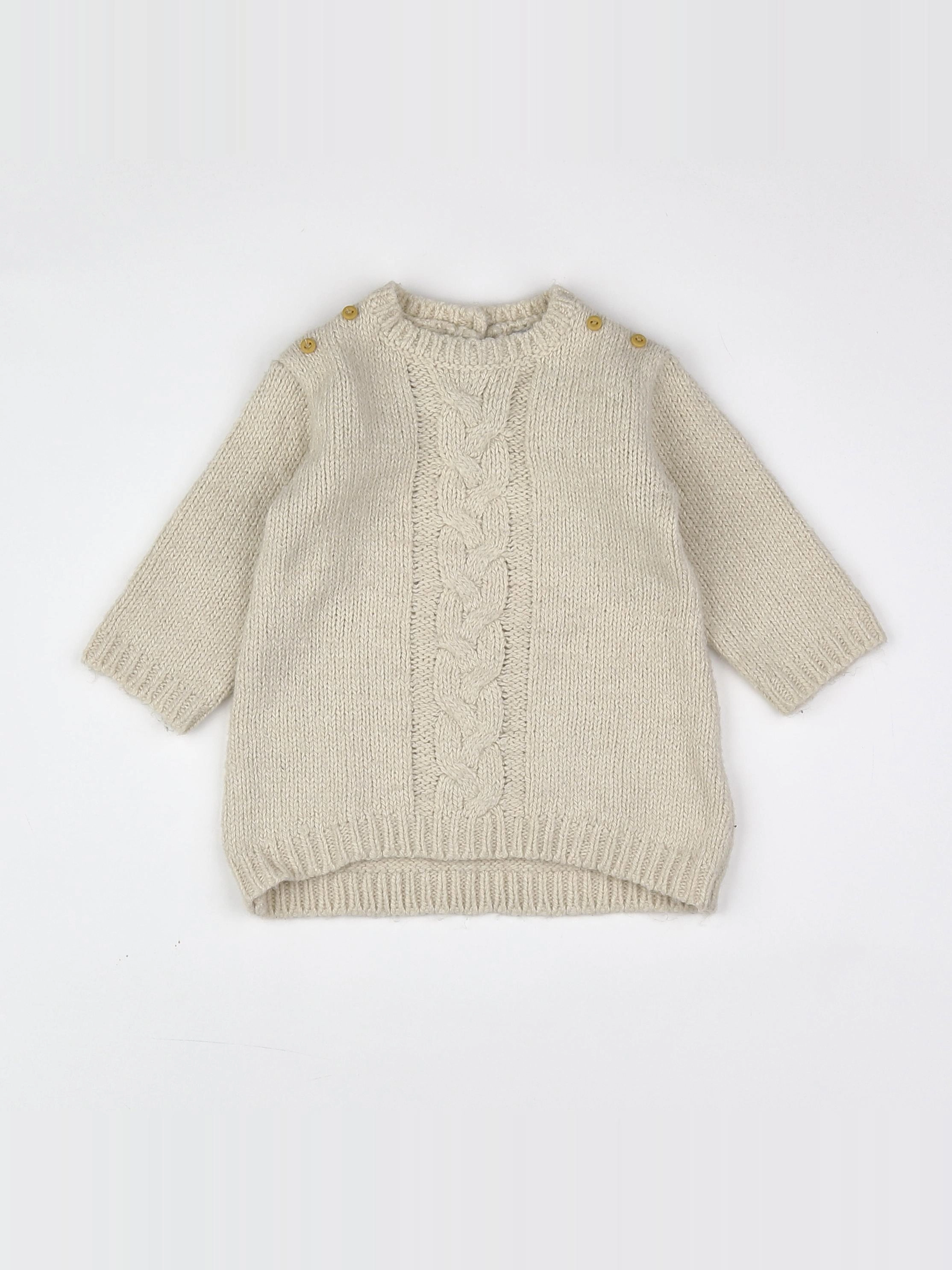 Vertbaudet - robe beige - 9 mois