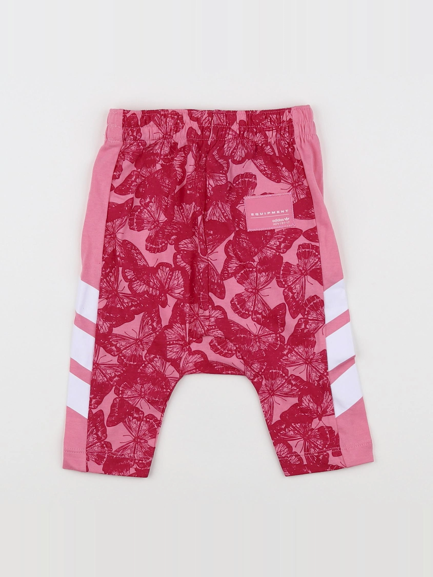 Adidas - legging rose, blanc - 3/6 mois