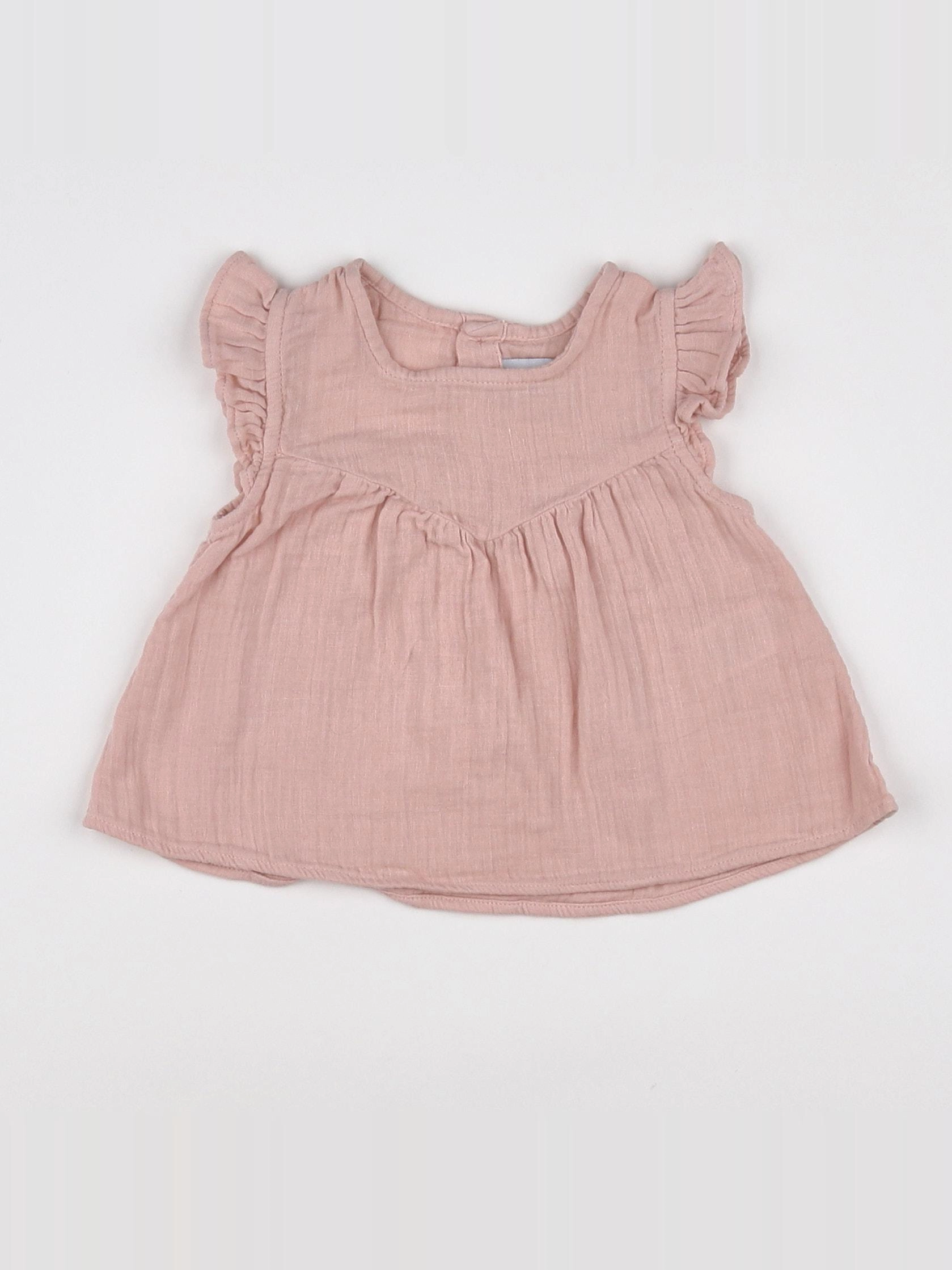 Petit Bateau - blouse rose - 6 mois