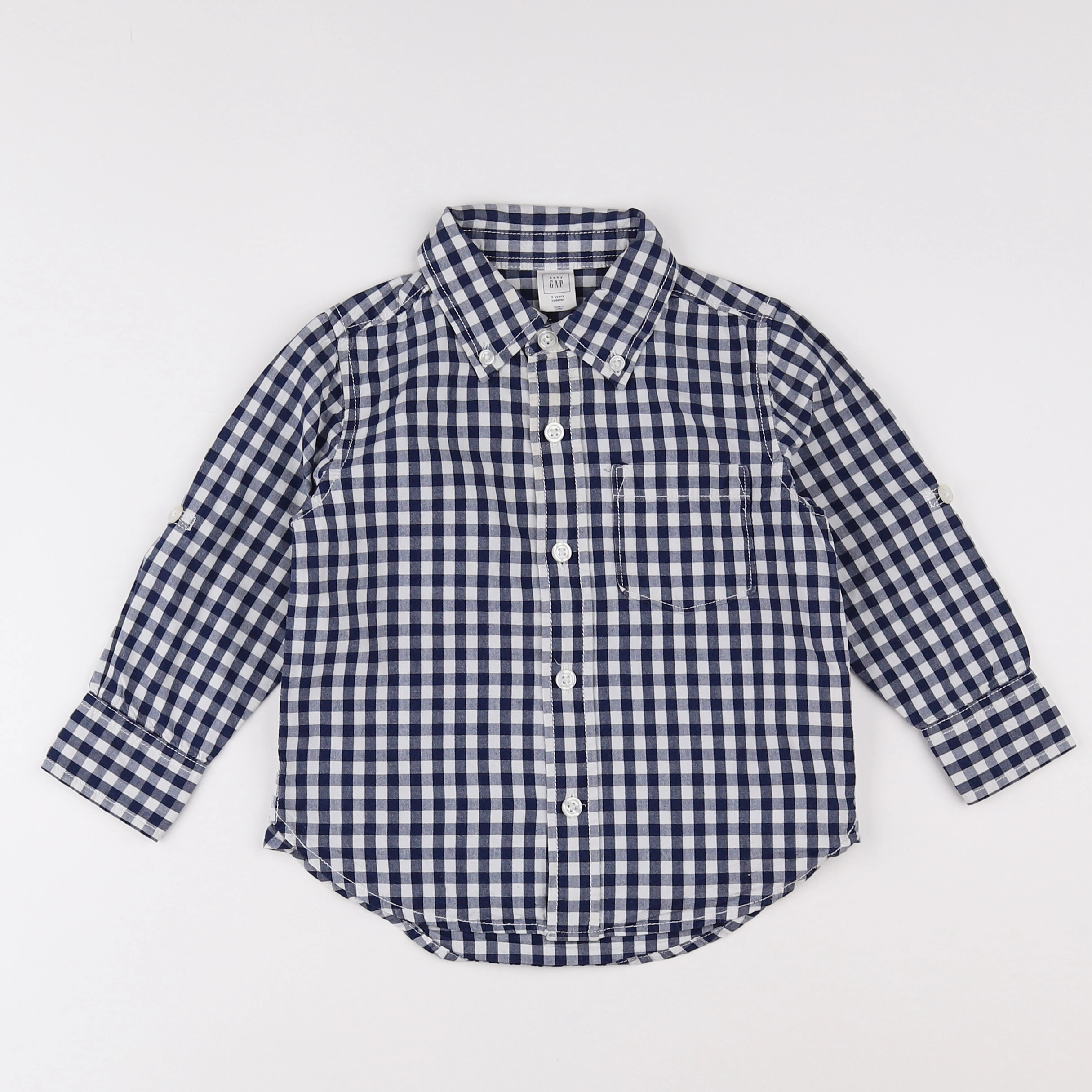 GAP - chemise bleu, blanc - 2 ans