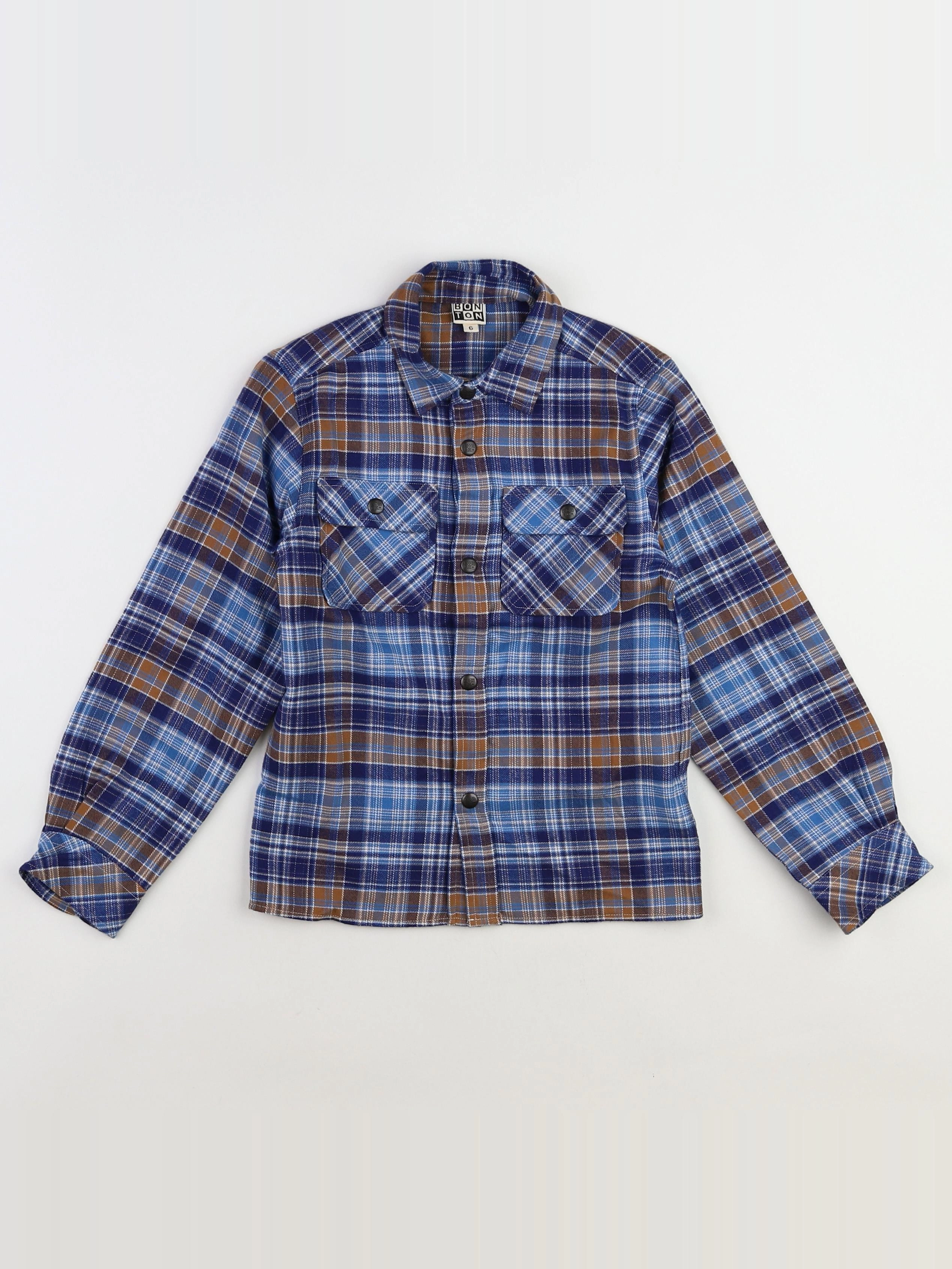 Bonton - chemise bleu, marron - 6 ans