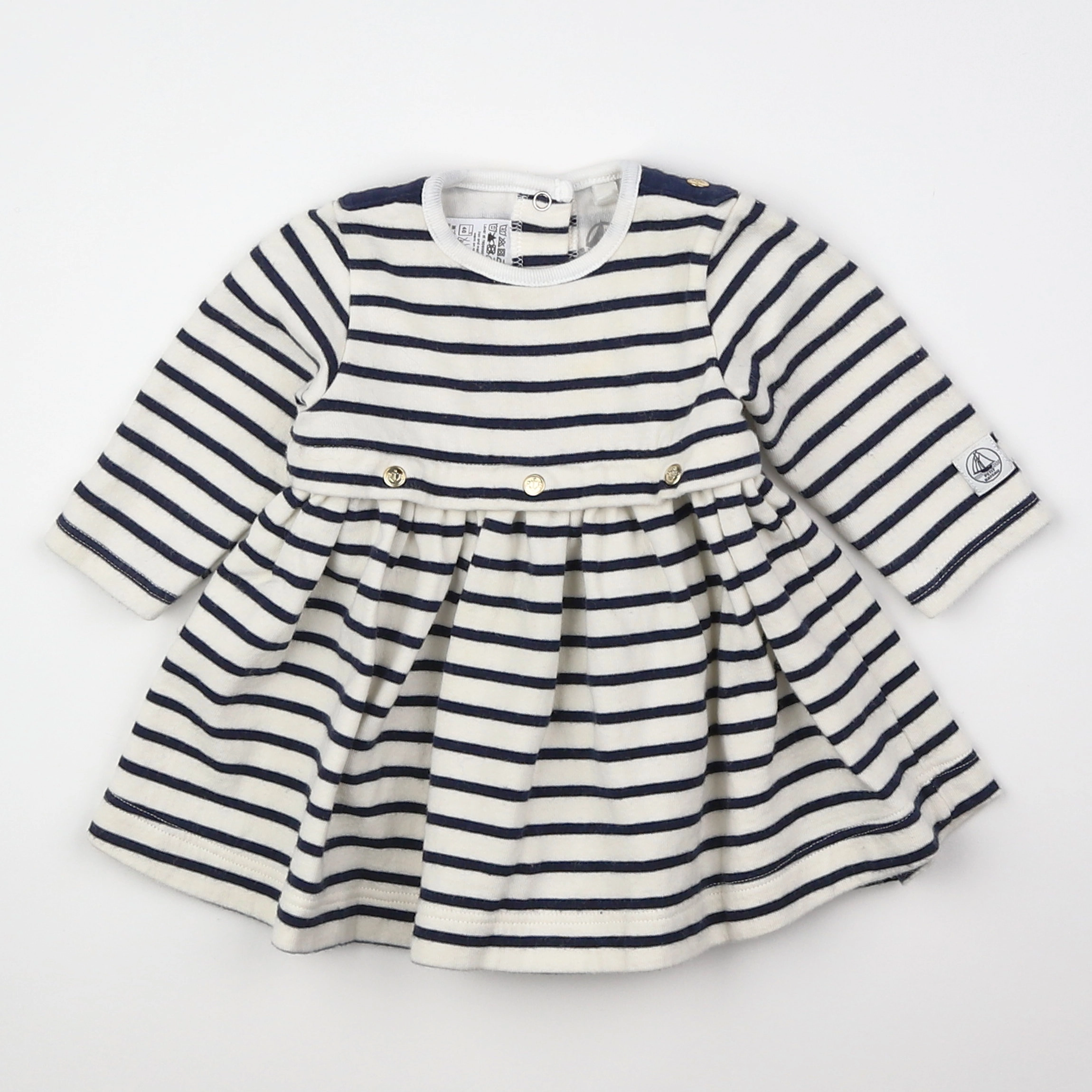 Petit Bateau - robe blanc - 3 mois