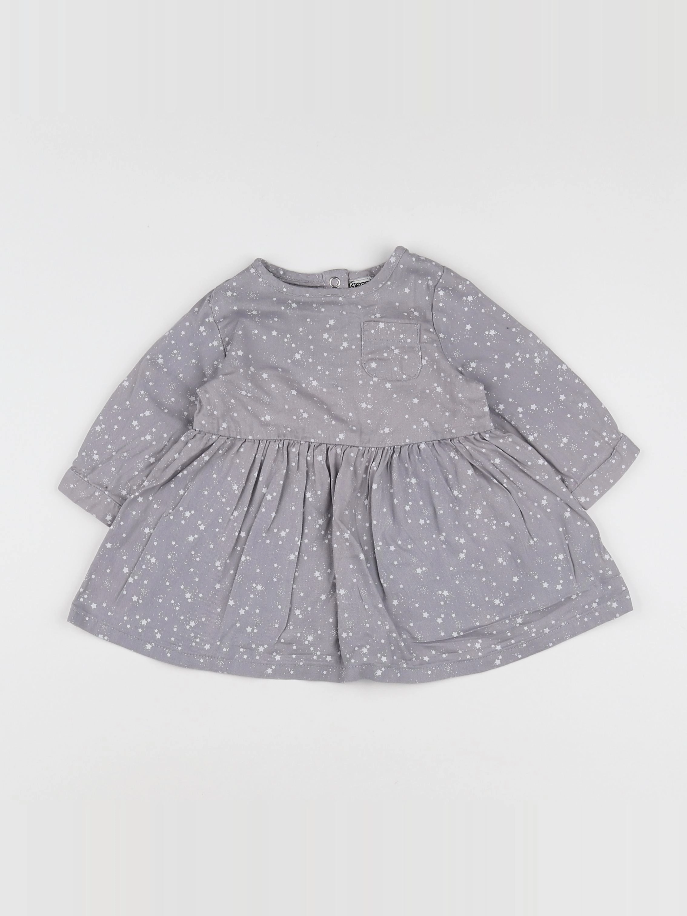 Tape à l'oeil - robe gris, blanc - 6 mois
